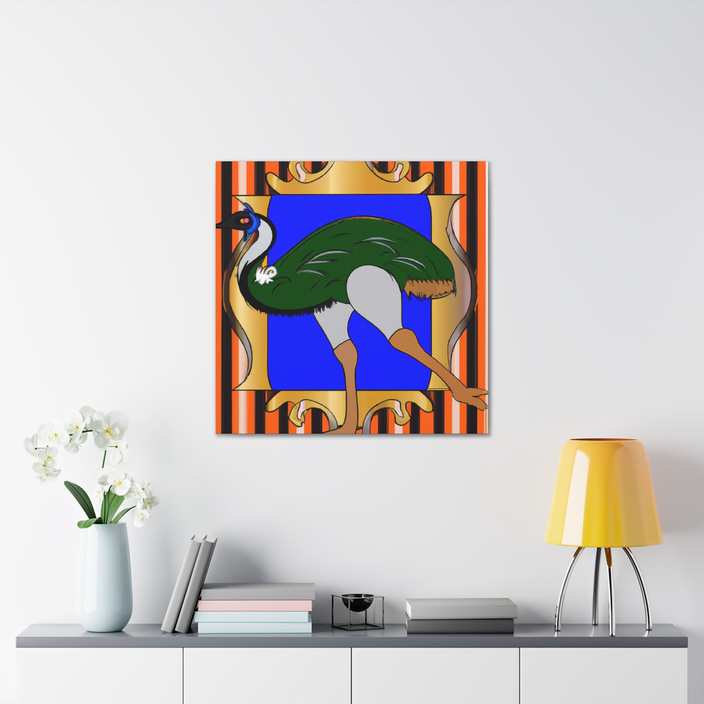 "Emu Grandeur in Deco" - Canvas