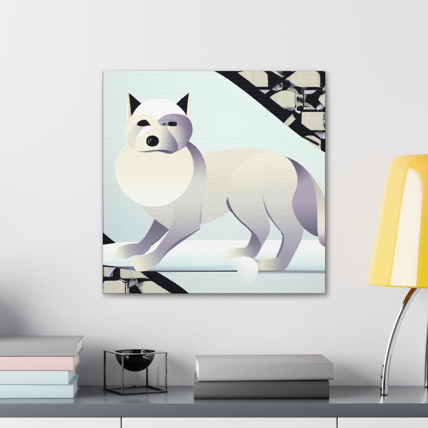 Frosty Art Deco Fox - Canvas