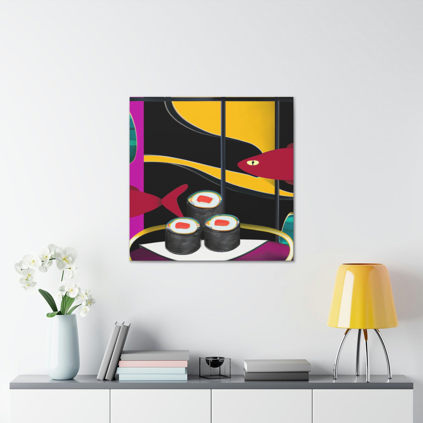 "Rolling Wave of Sushi" - Canvas