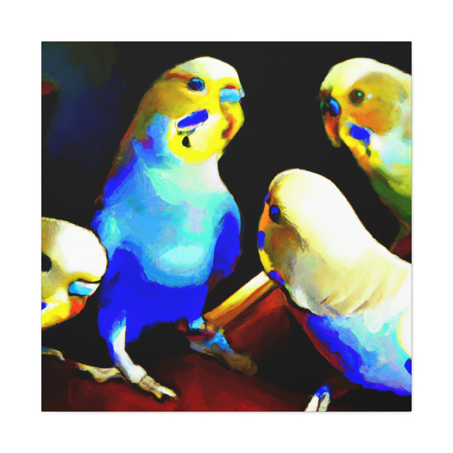 Parakeets in Deco - Canvas