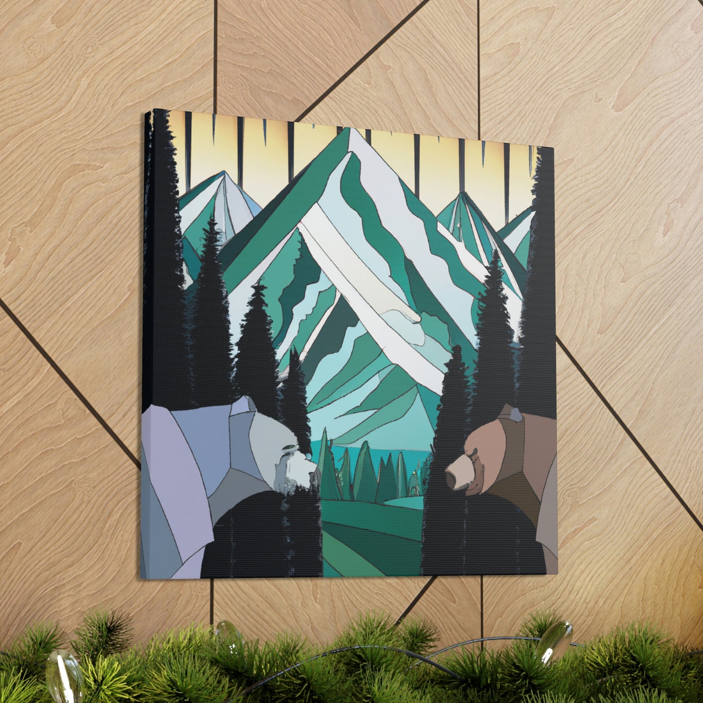 "Bold Bear in Deco" - Canvas