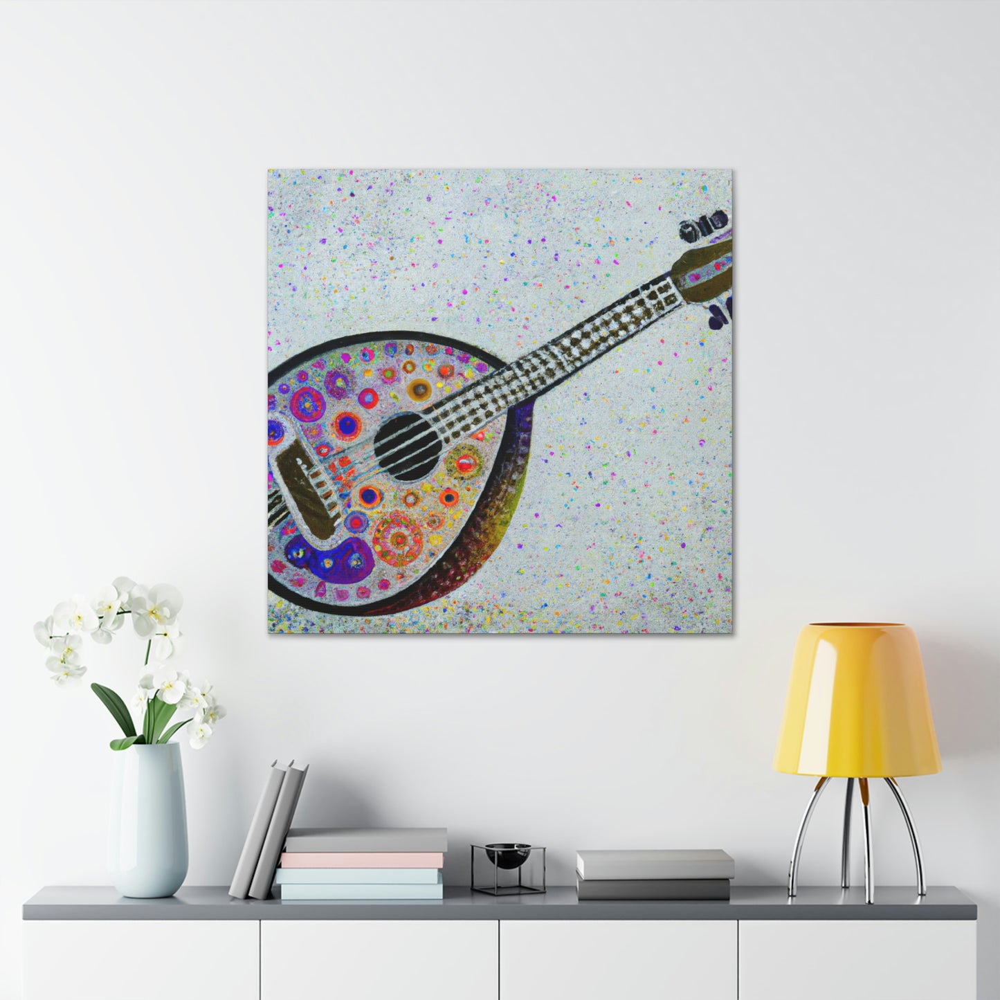 Mandolin in Pointillism - Canvas