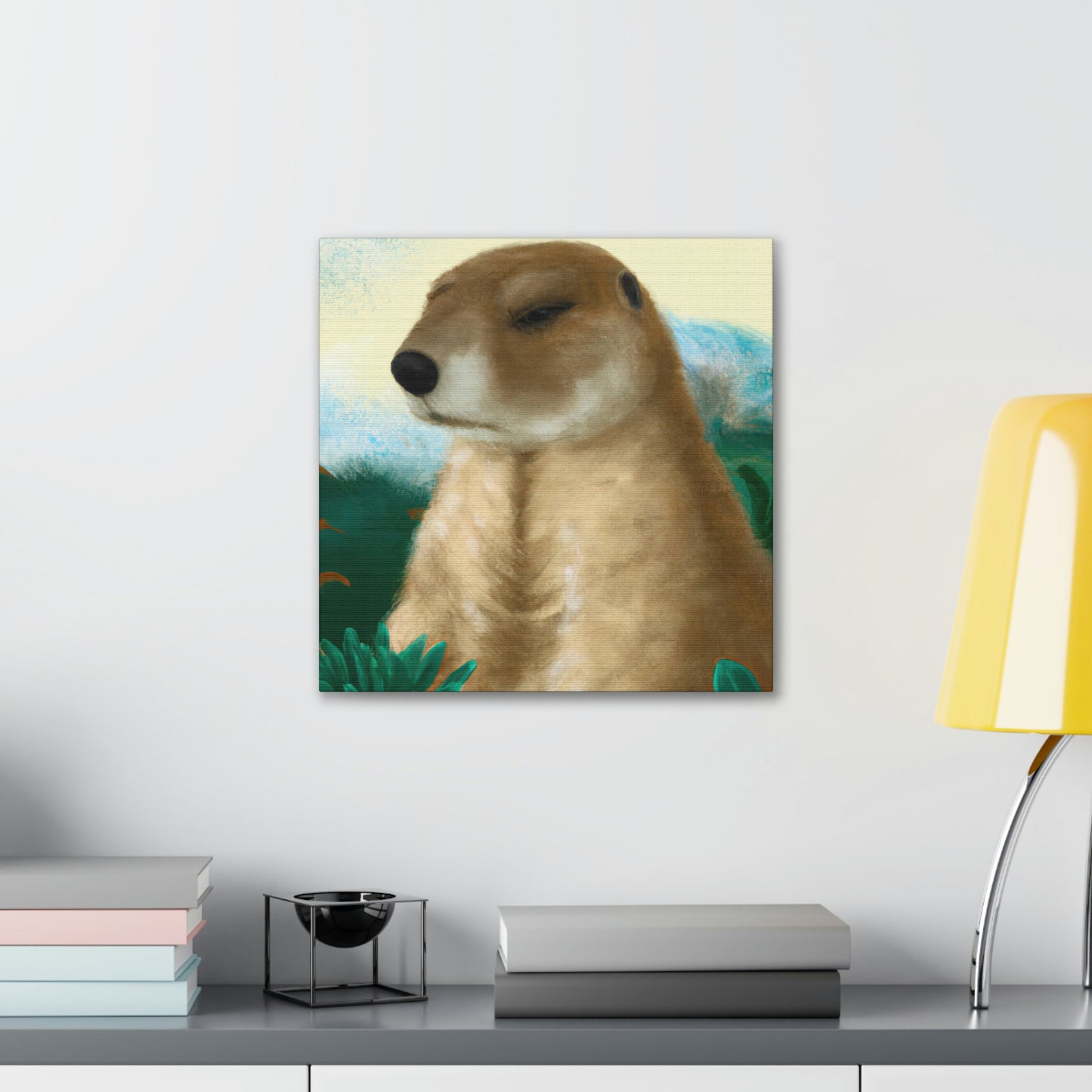 "Prairie Dog Art Deco" - Canvas