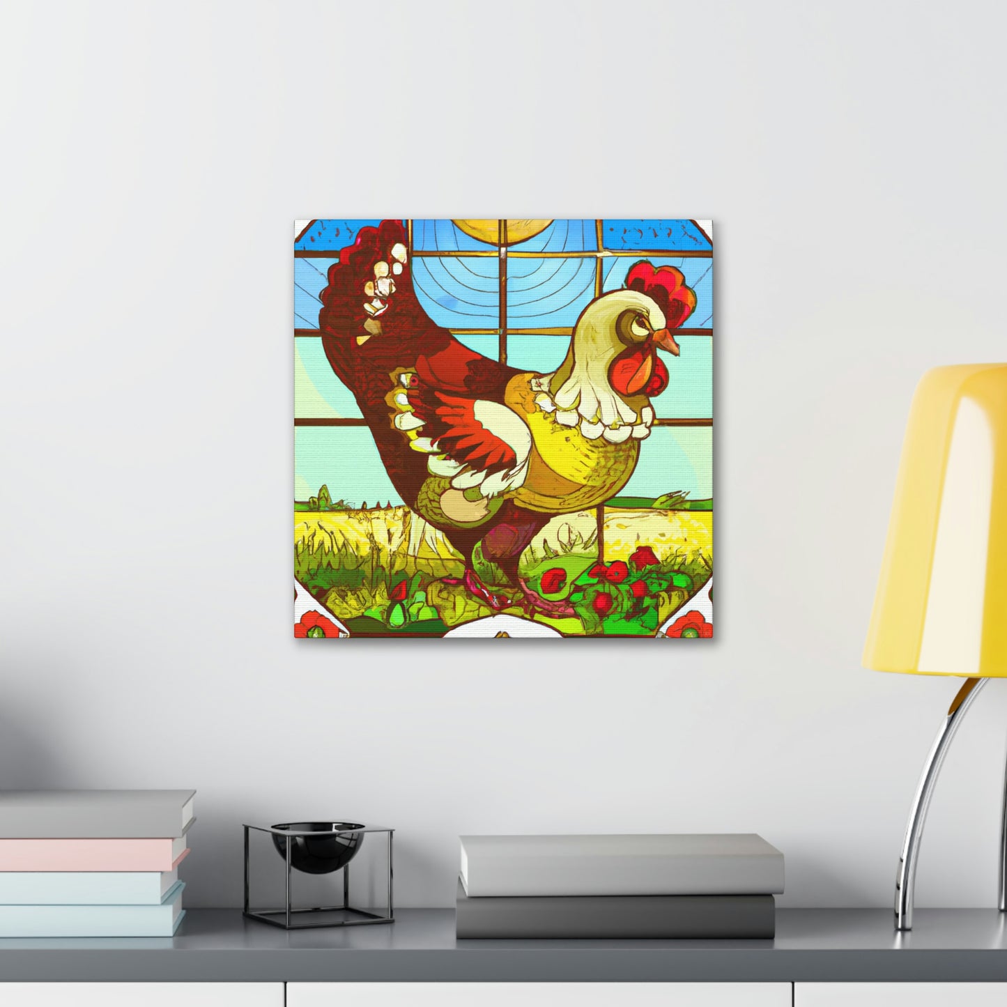 "Chickens in Art Nouveau" - Canvas