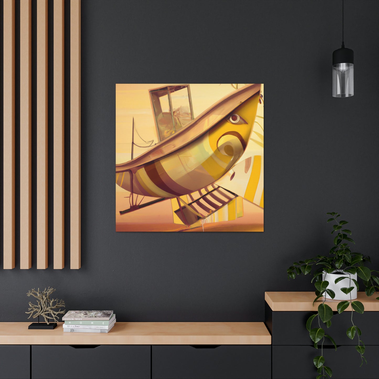 Fishing in Moonlight Glow - Canvas