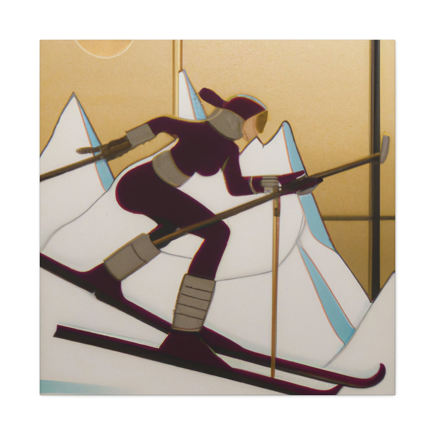 Gleaming Ski Slalom - Canvas