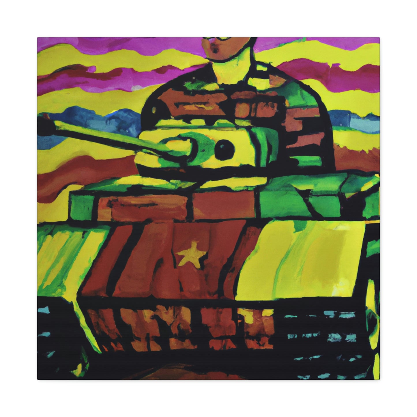 "Tank Operator in Fauvism" - Canvas