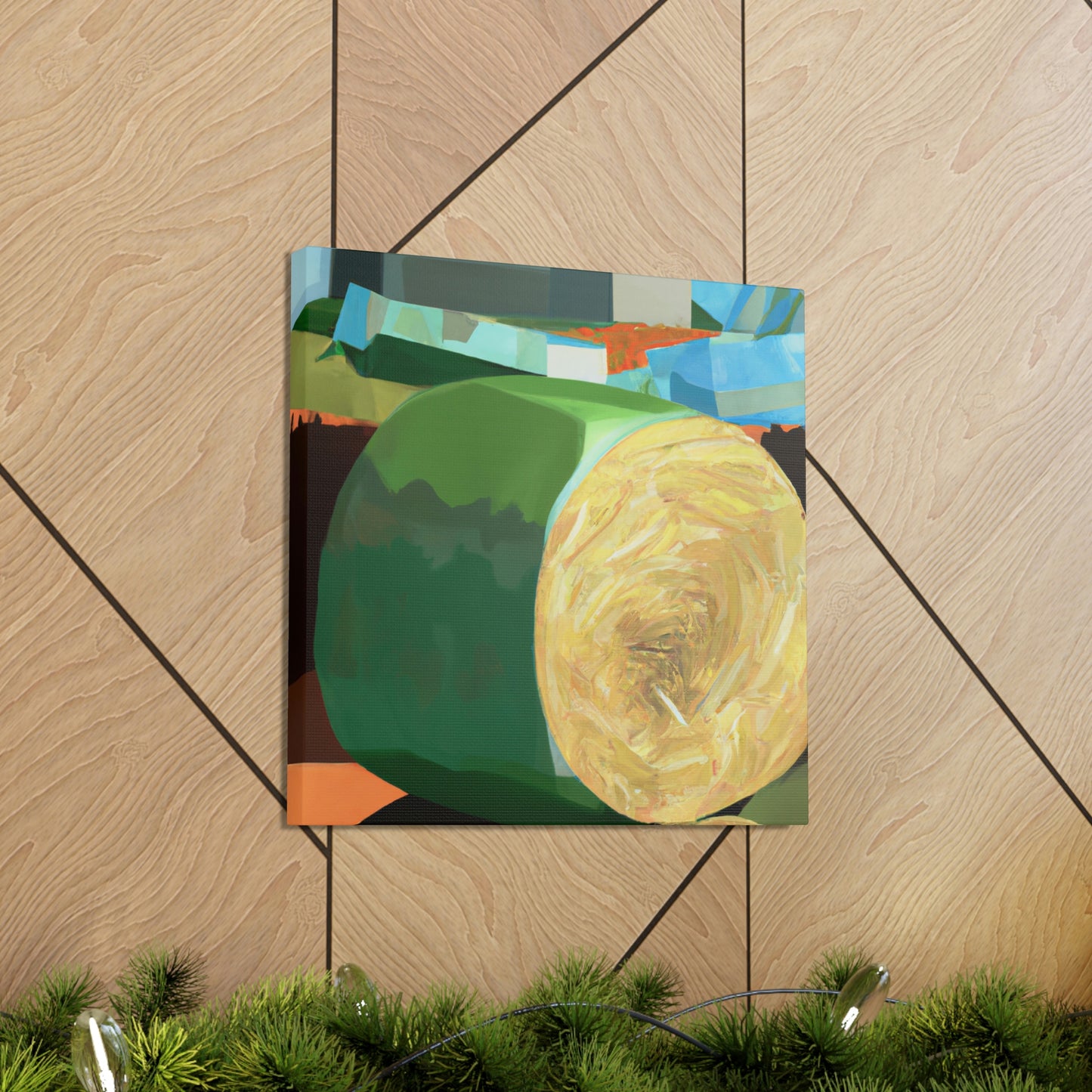 "Hay Bales in Deco". - Canvas