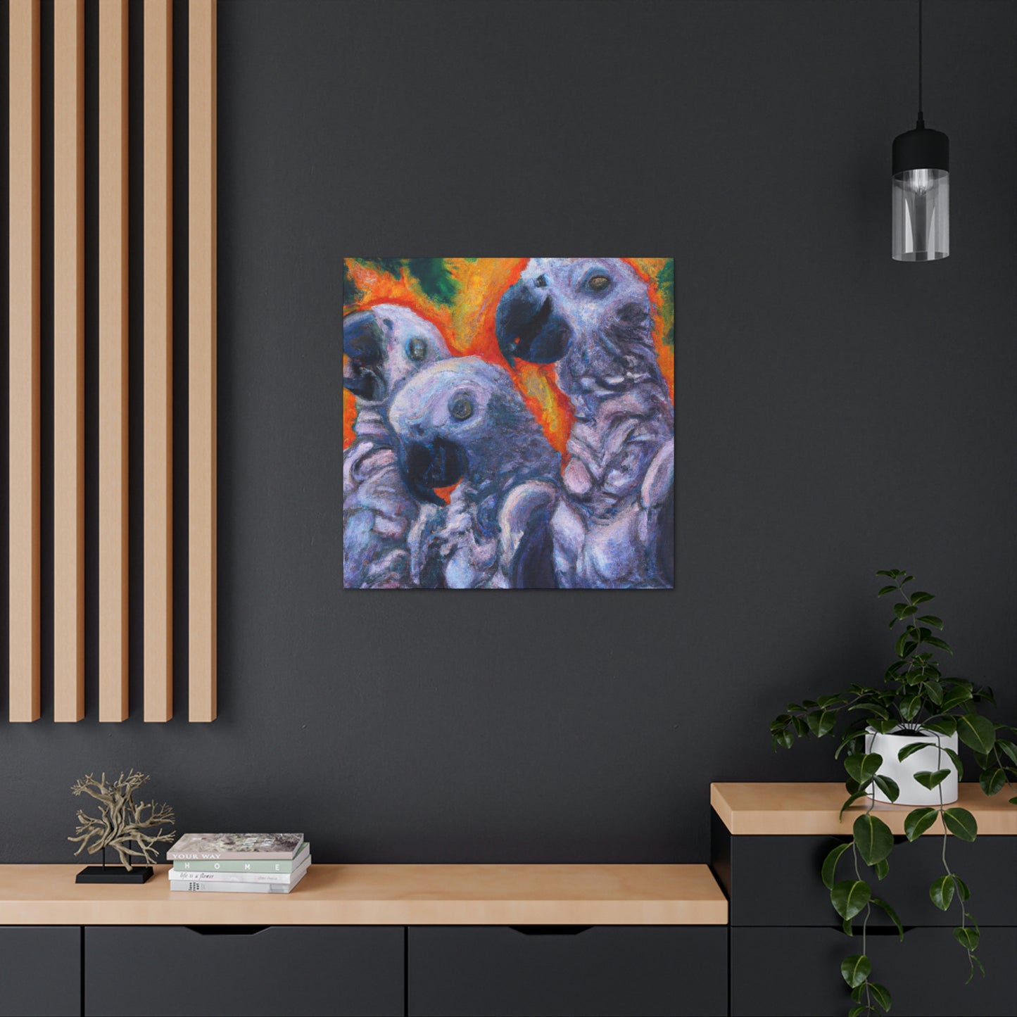 African Greys Celestial Arising - Canvas