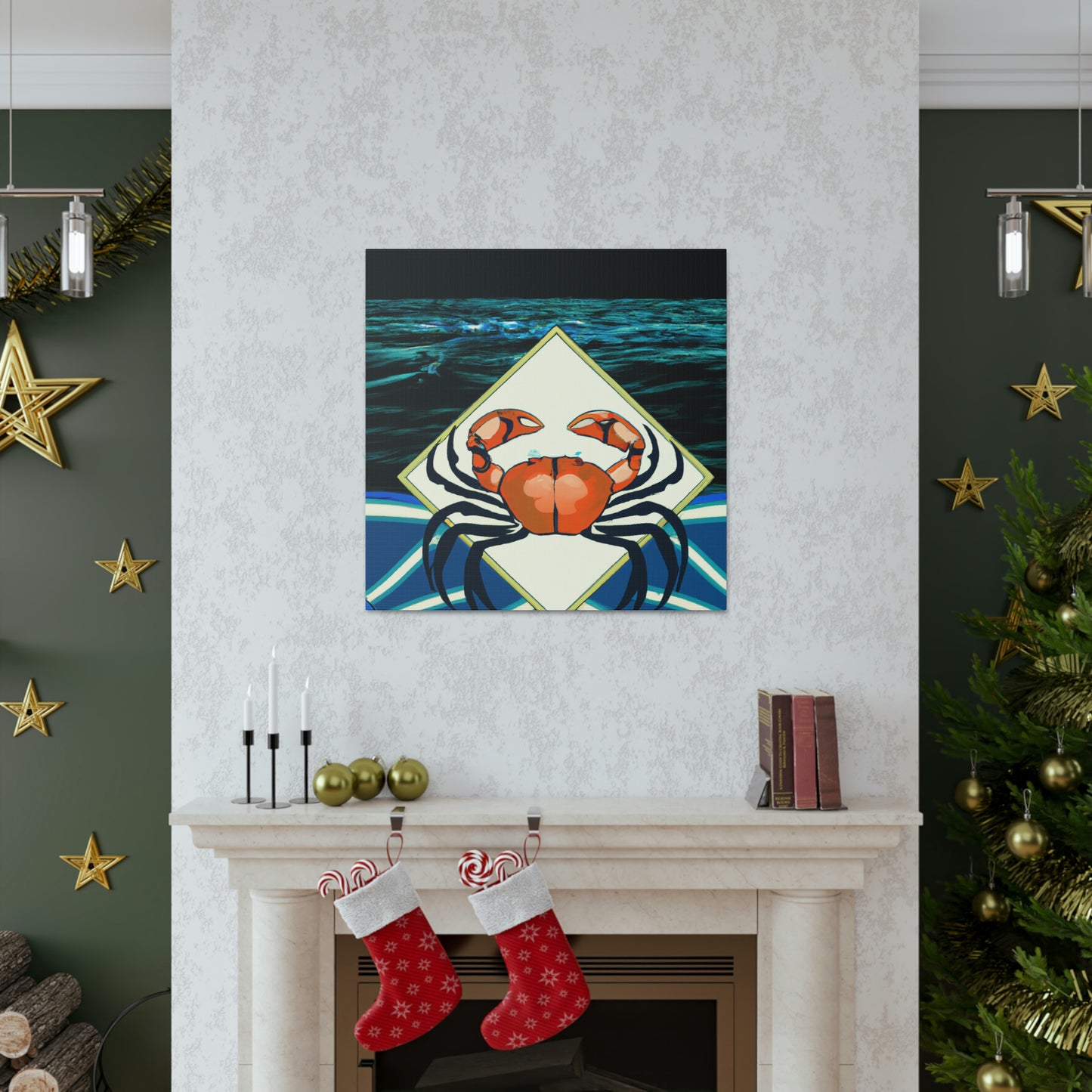 "Crab's Deco Dance" - Canvas