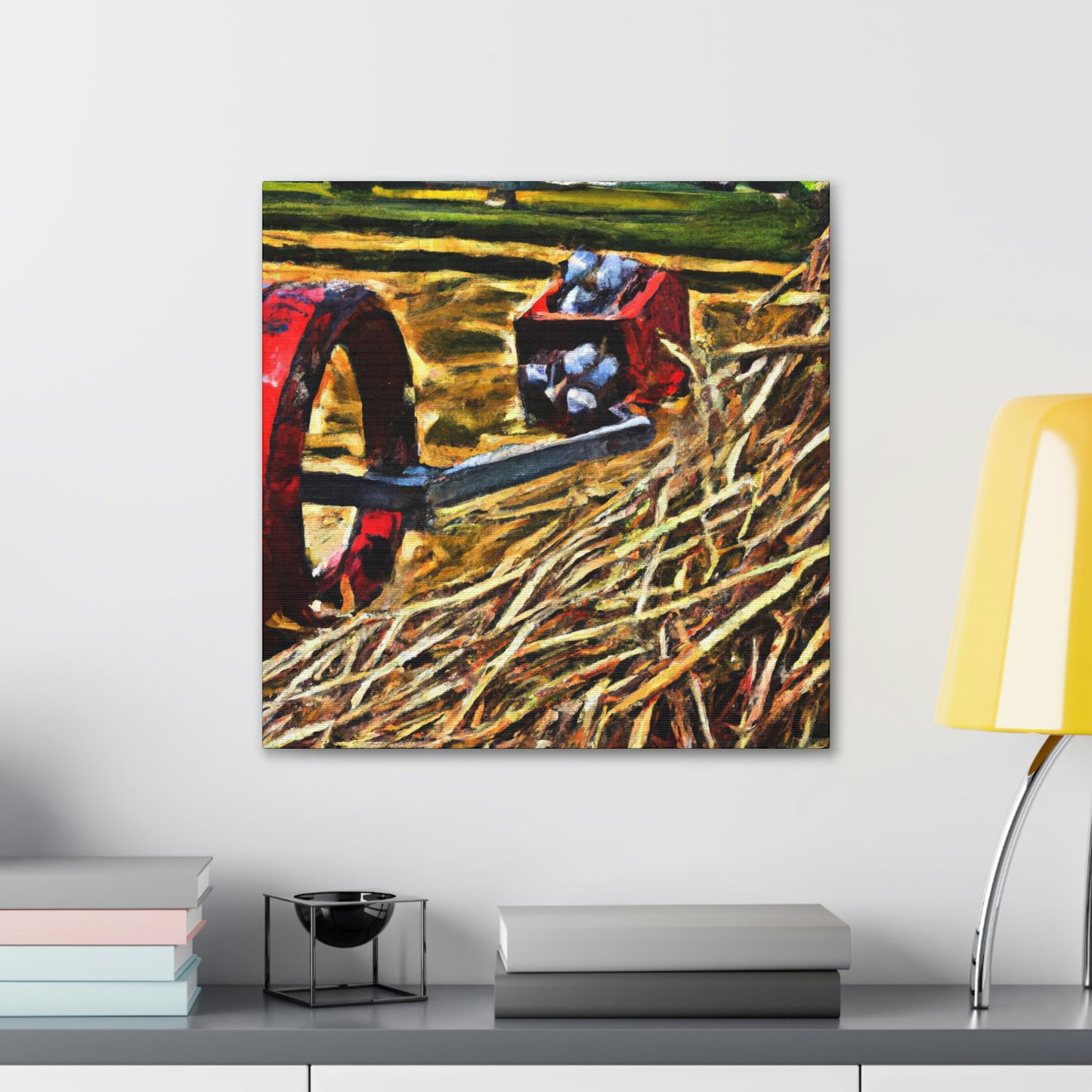 "Hay Balers Bustling Color" - Canvas