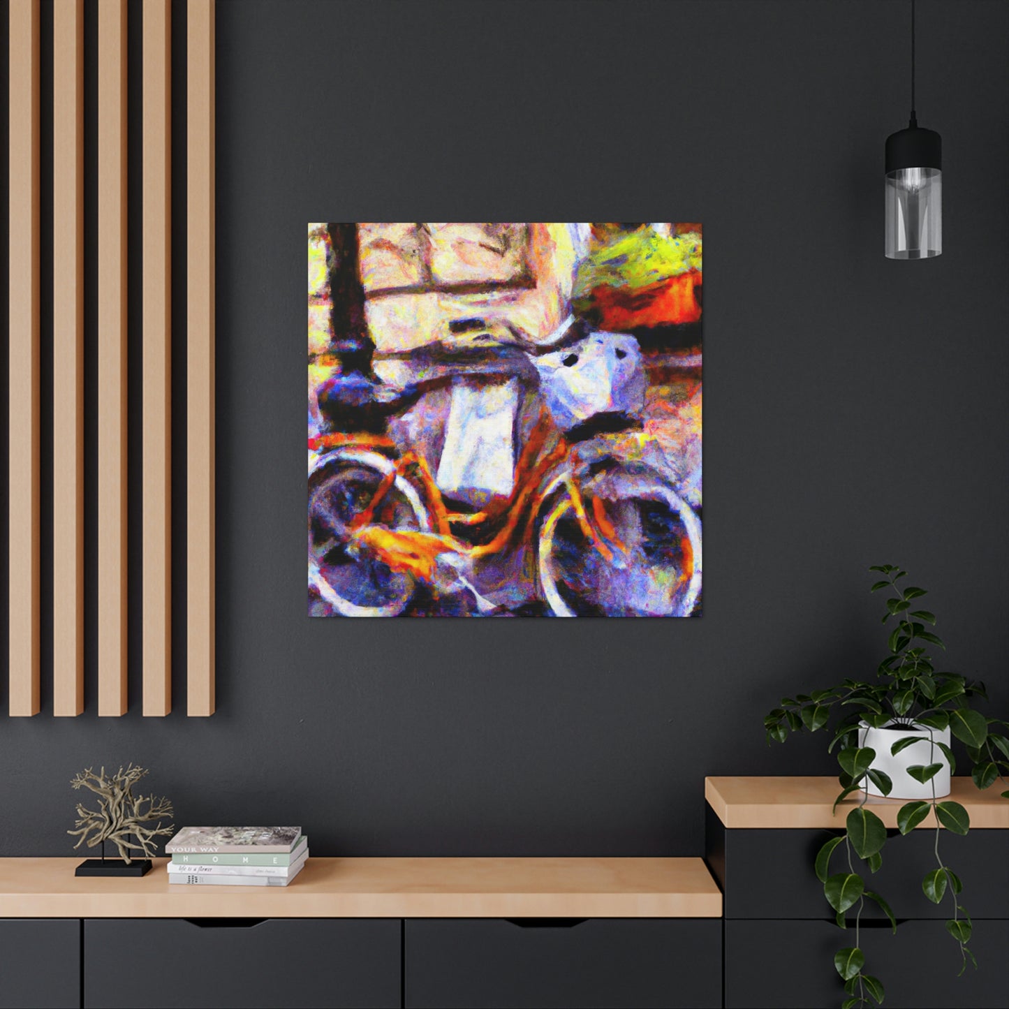 "Bicycle at Sunrise Impression" - Canvas