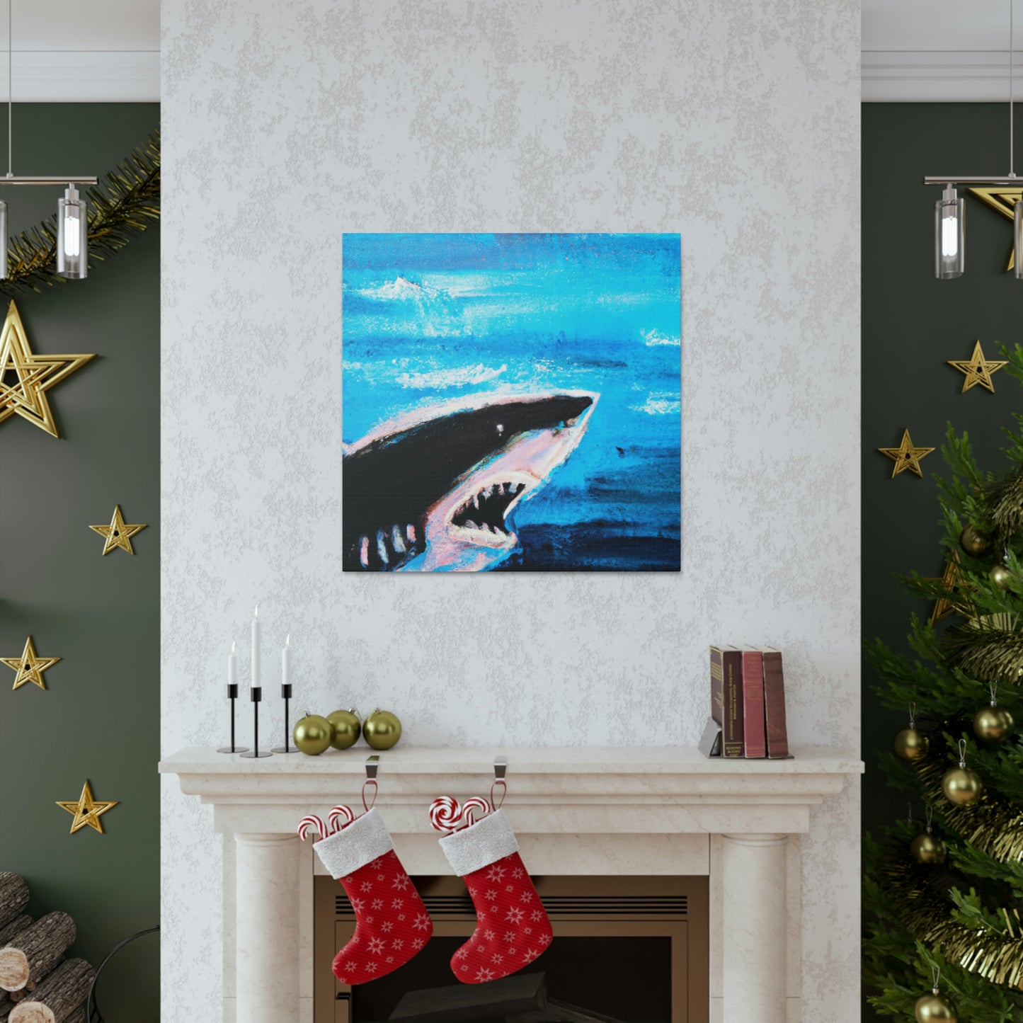 "Dangerous White Shark" - Canvas