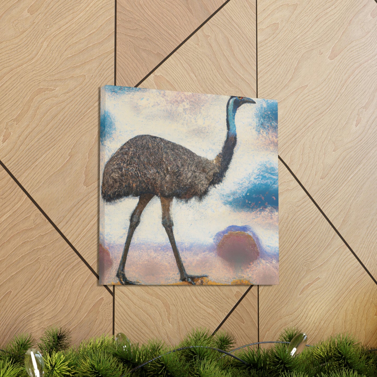 "Emu in Pointillism" - Canvas