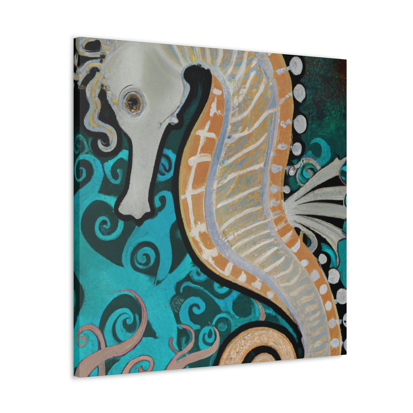 "Seahorse Art Deco Dream" - Canvas