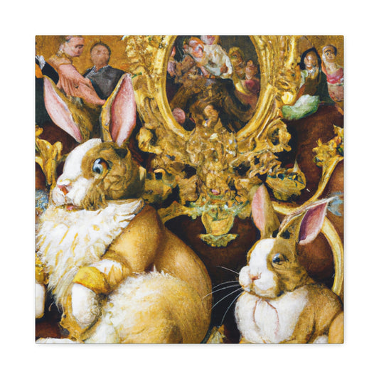 "Rabbits in Baroque Splendor" - Canvas