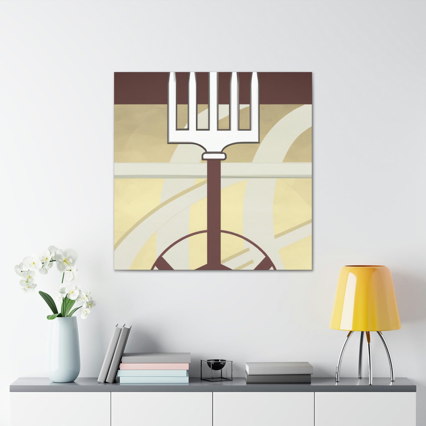 "Flamboyant Deco Pitchfork" - Canvas