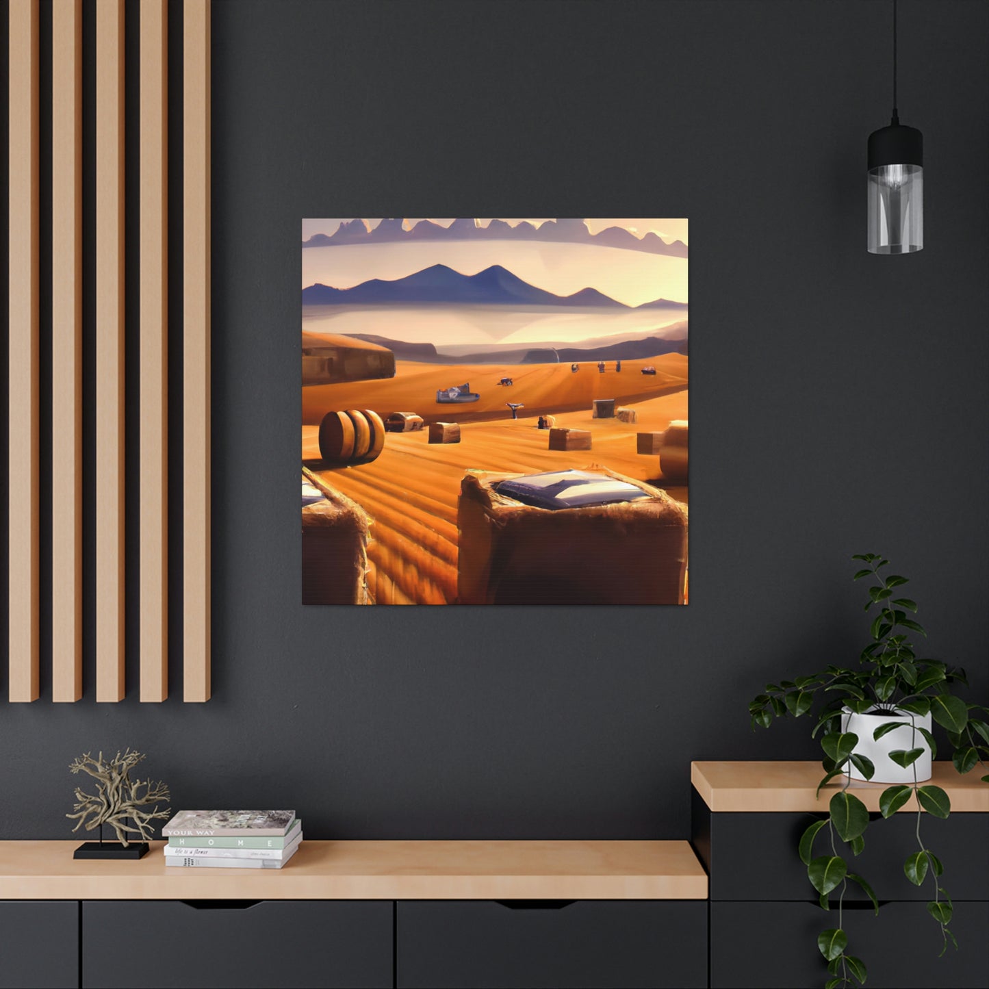 "Hay Fields in Moonlight" - Canvas