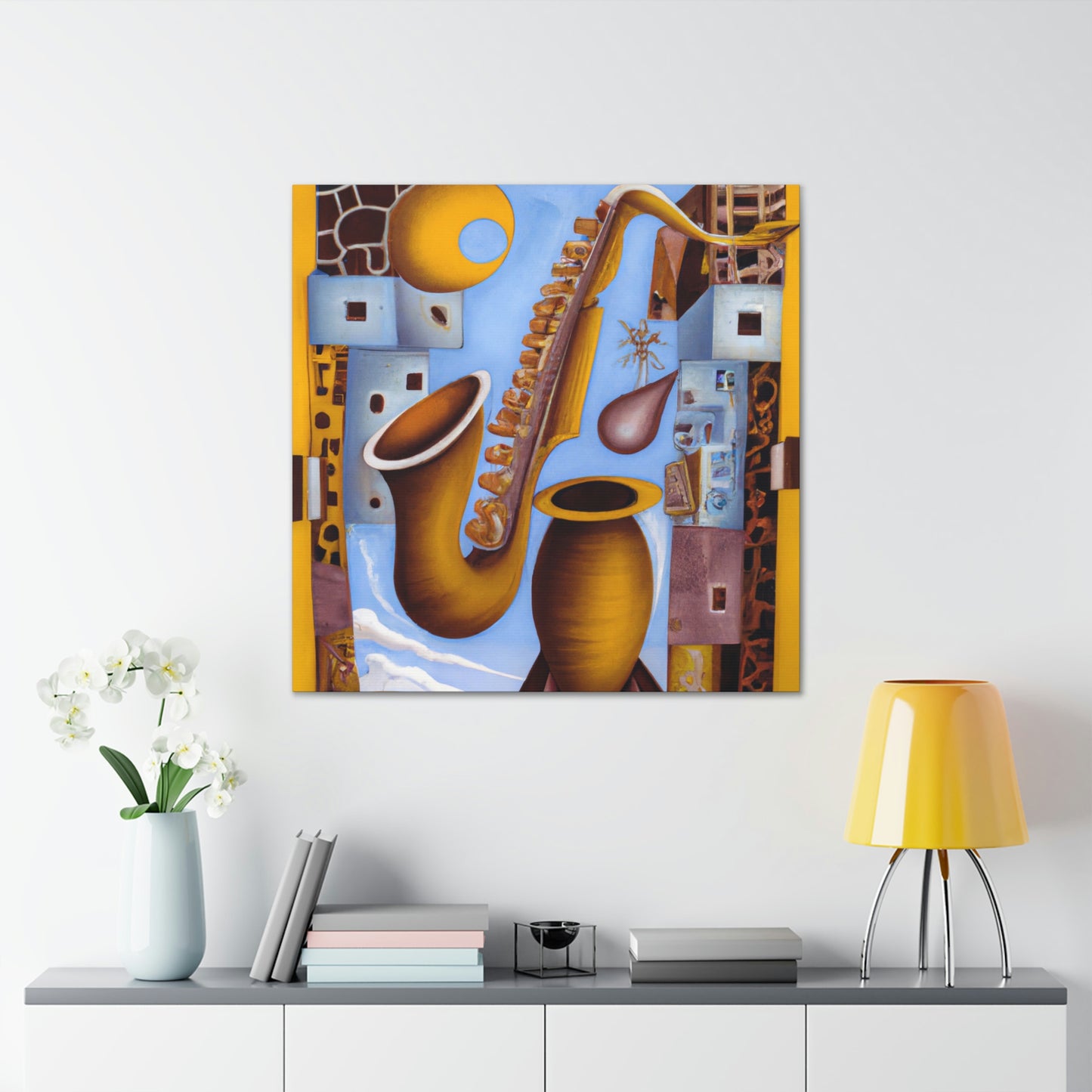 Saxophone in Spirals - Canvas