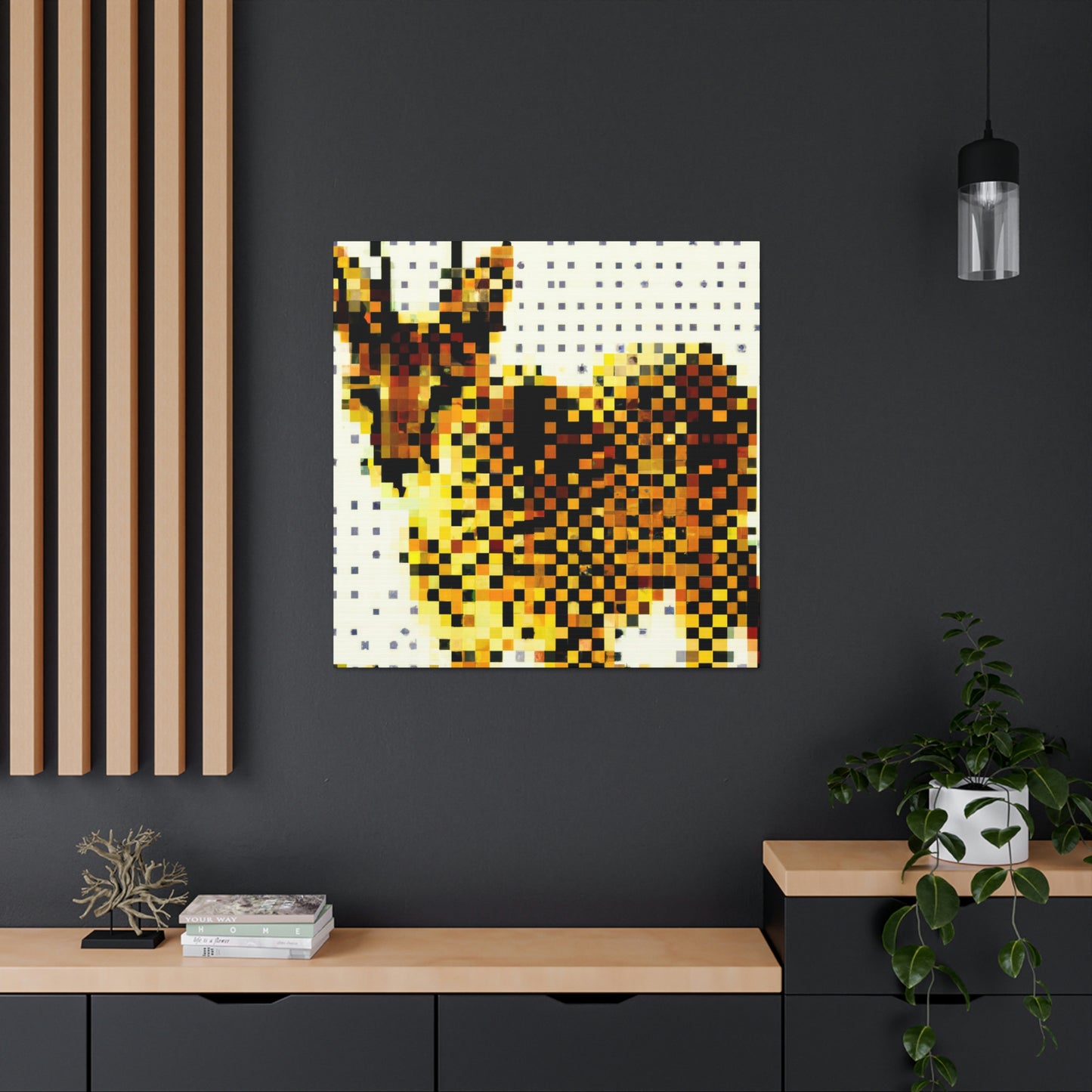 Caracal in Pointillism - Canvas