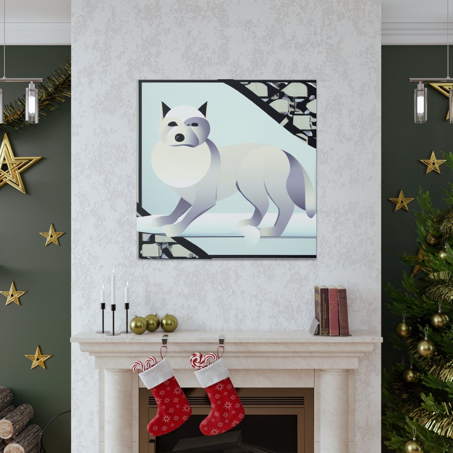 Frosty Art Deco Fox - Canvas