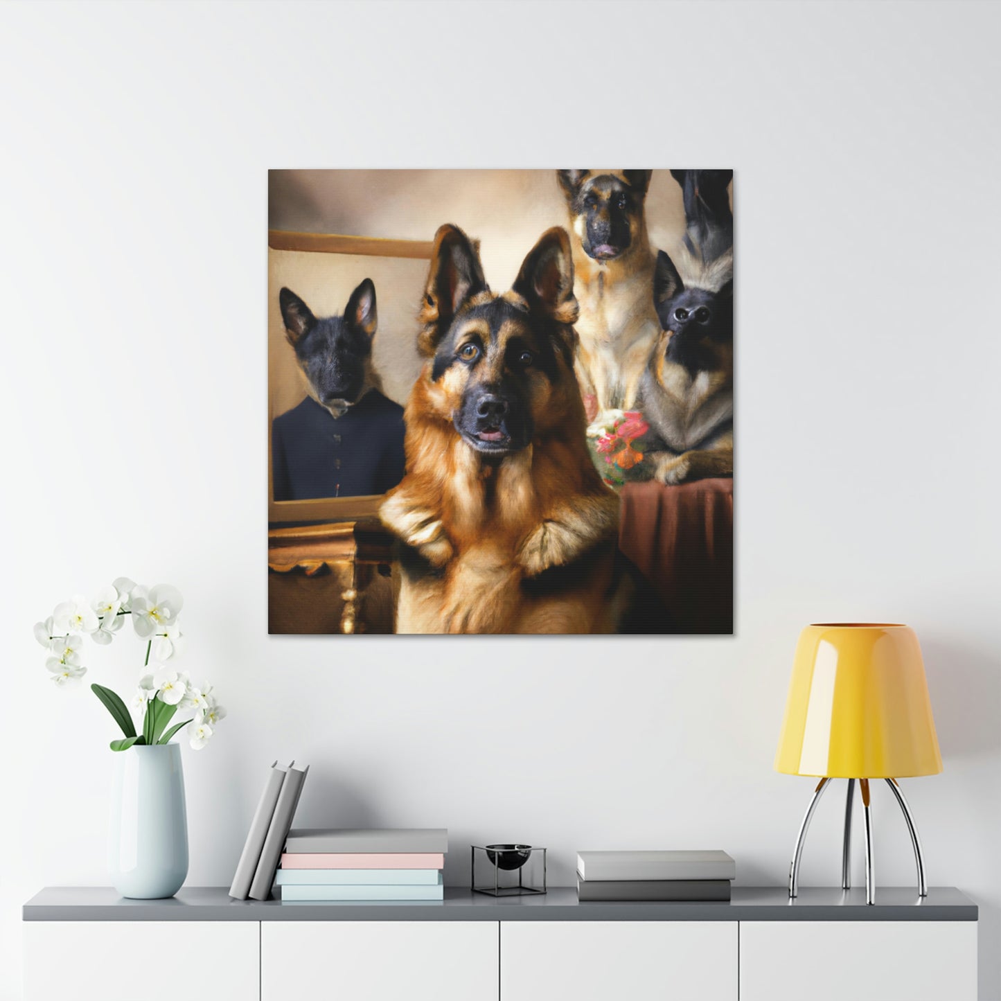 "German Shepherd Reflection" - Canvas