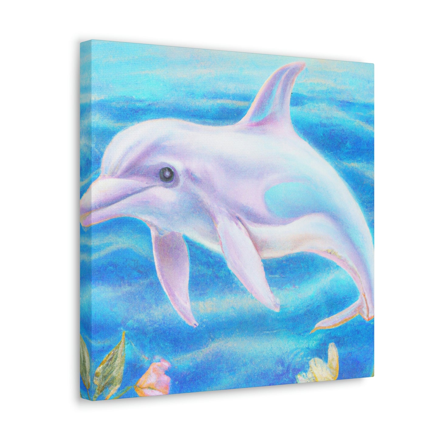 "Dolphins in Aquamarine Seas" - Canvas