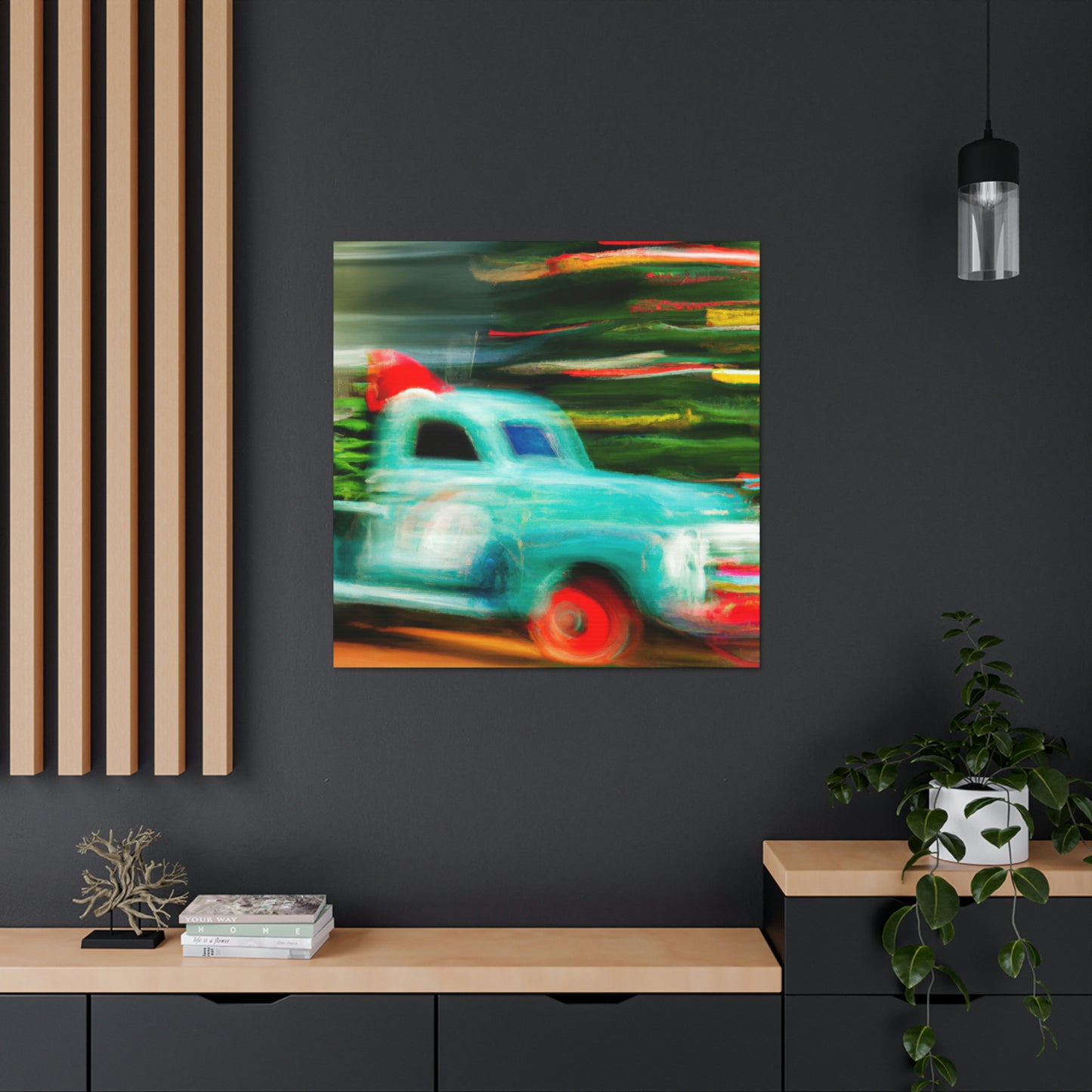 "Vintage Christmas Delivery Truck" - Canvas