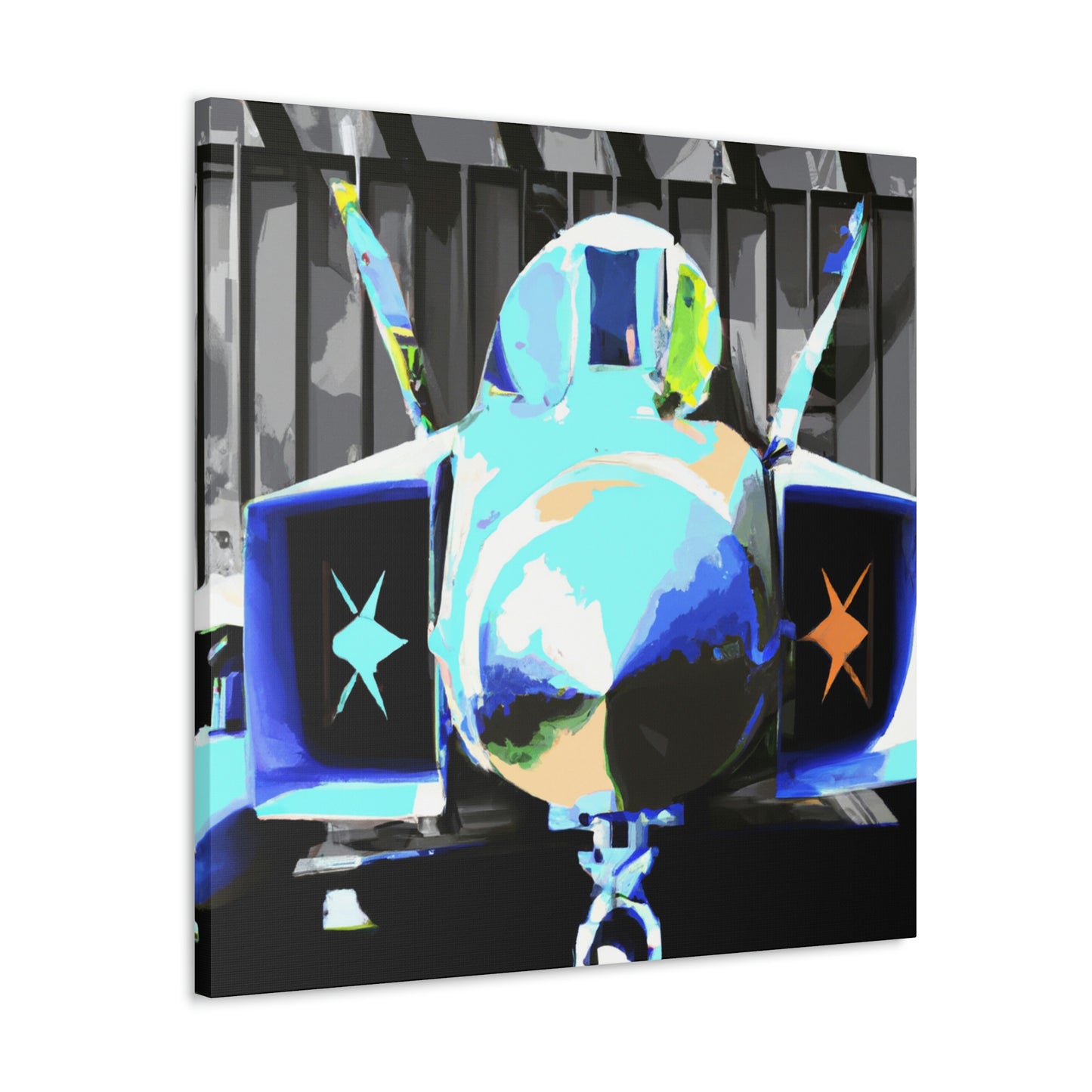 Fighter Jet Pop Art - Canvas