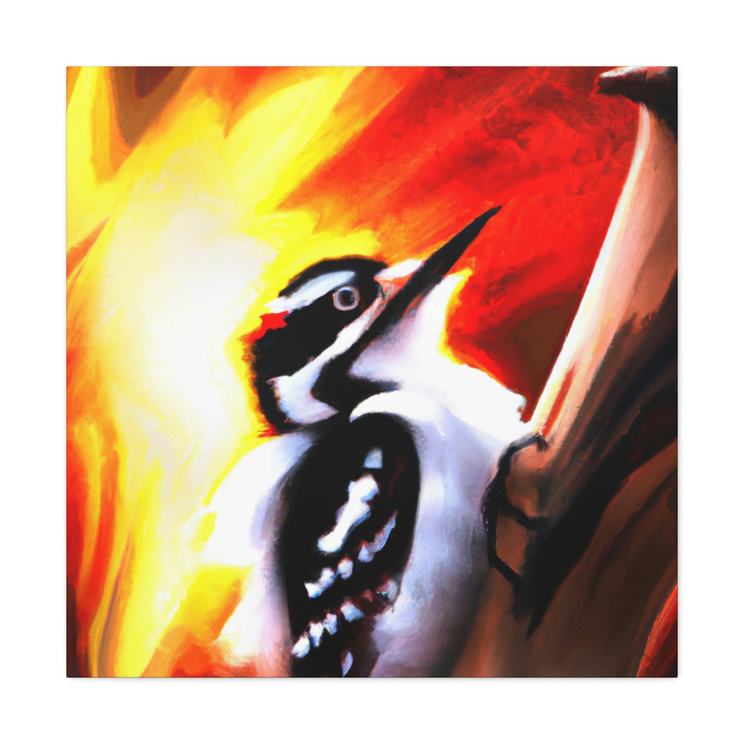 "Downy Woodpecker Soujourn" - Canvas