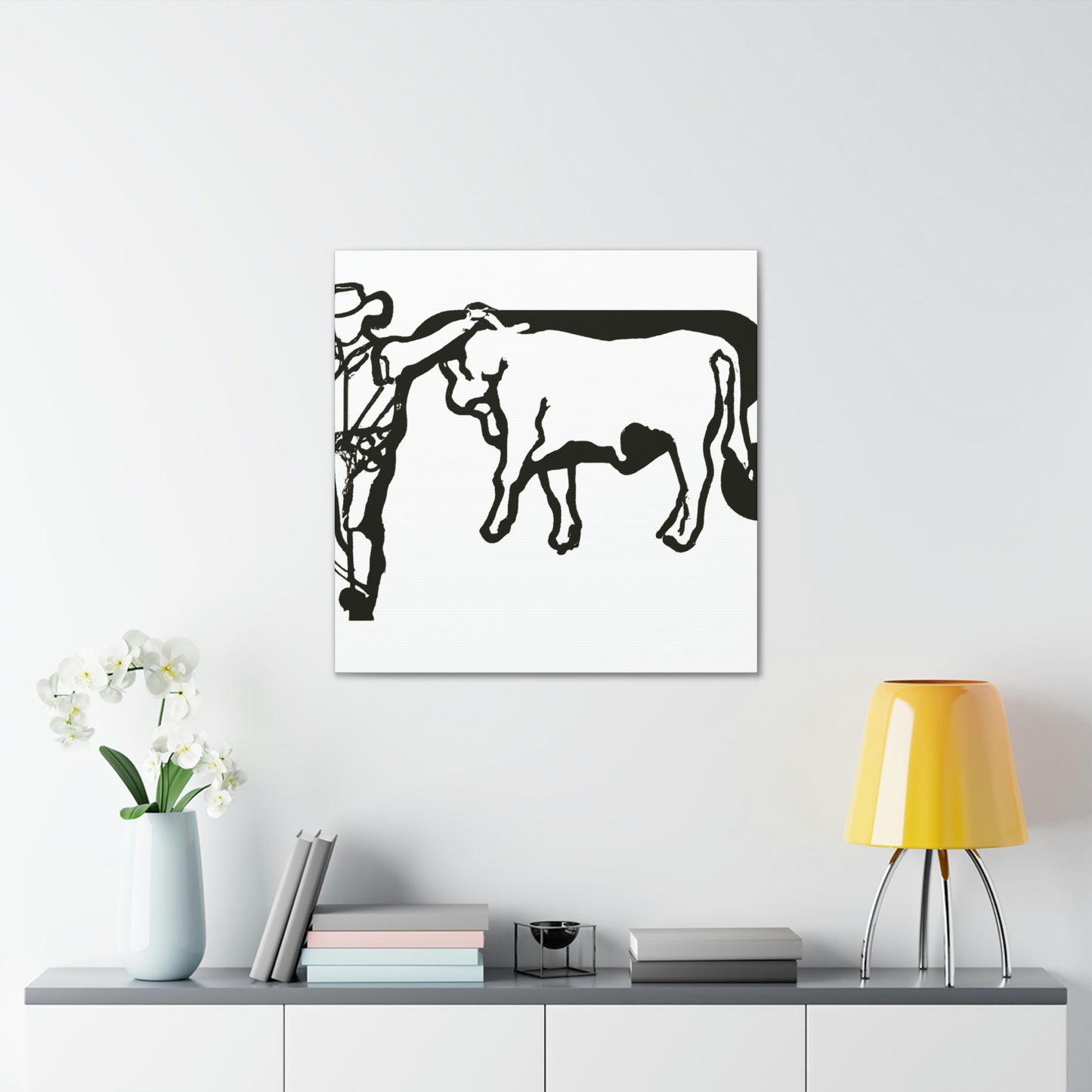 Branding Cattle Abstract - Canvas