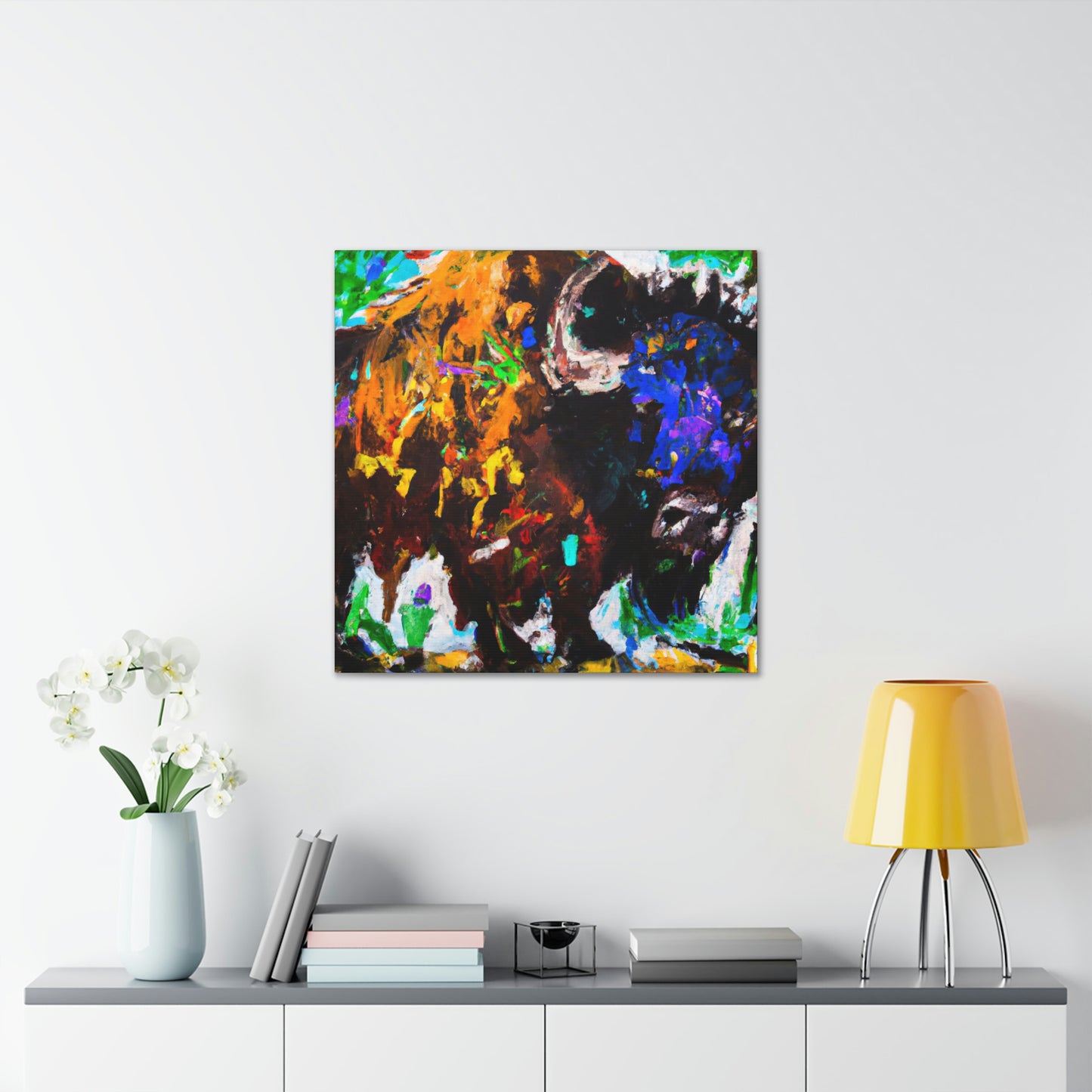 "Majestic Bison Stampede" - Canvas