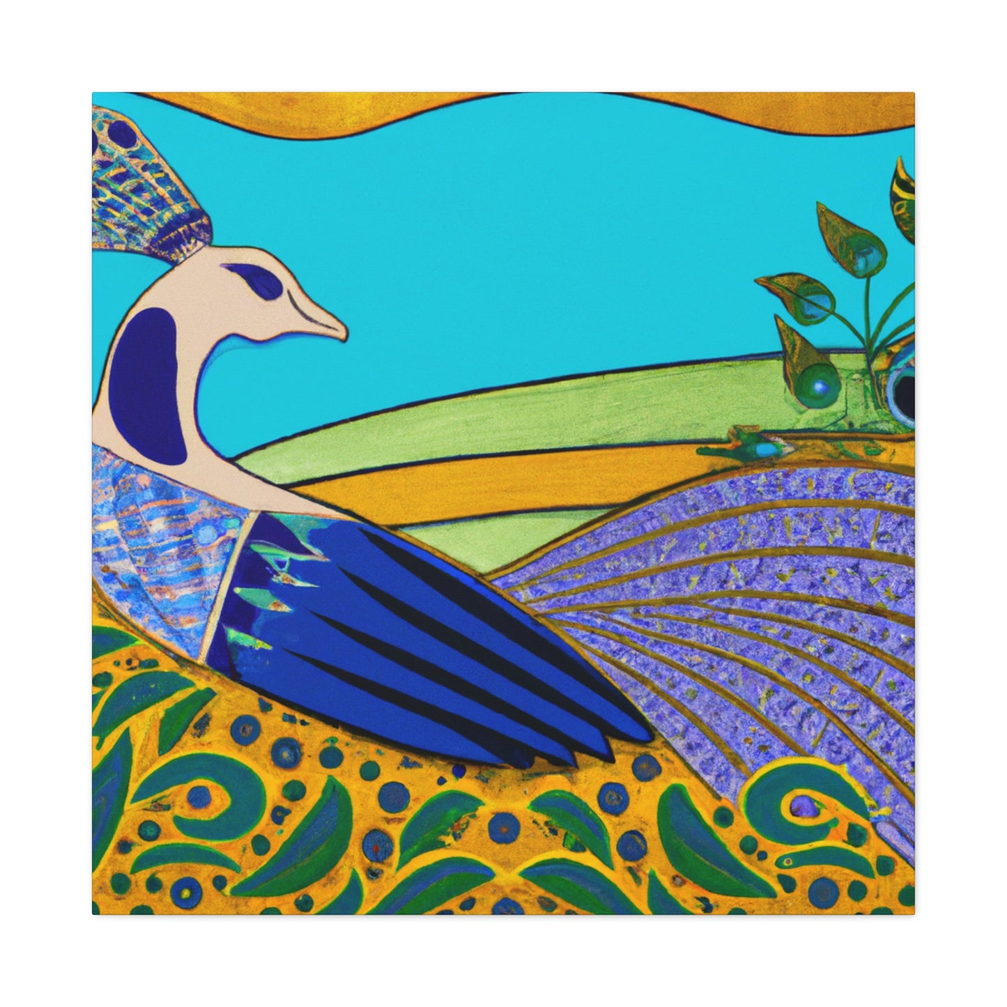 "Peacock in Art Deco" - Canvas