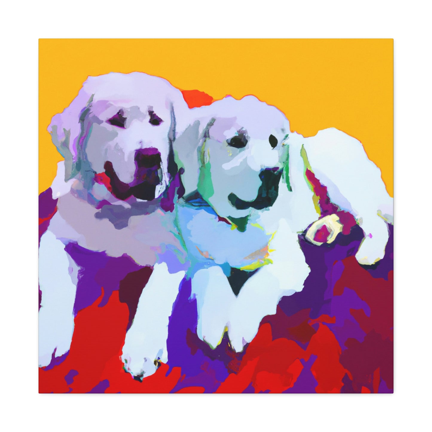 "Great Pyrenees Snowscape" - Canvas