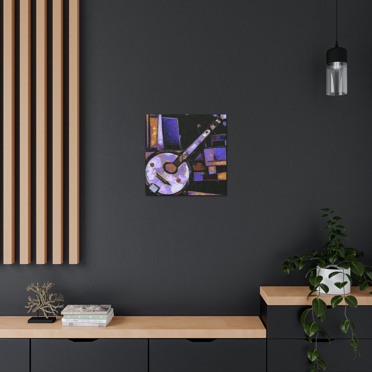 "Banjo in Blue Music" - Canvas