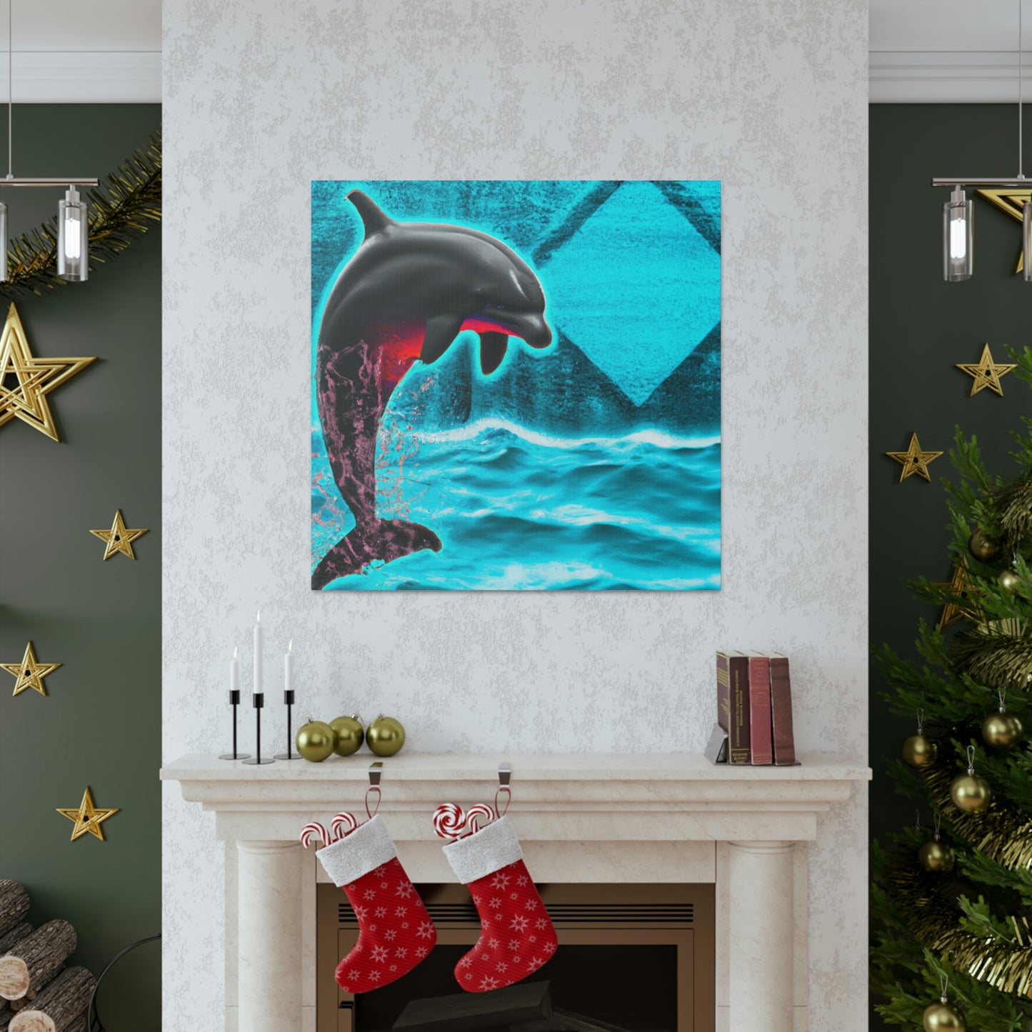 Dancing Dolphin Splash - Canvas