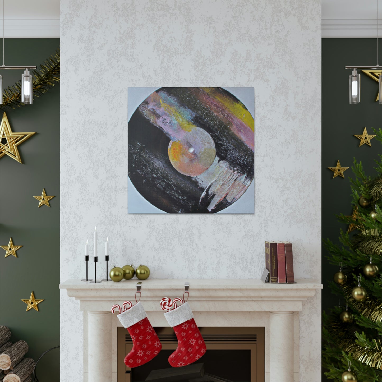 Vinyl Records Ablaze - Canvas