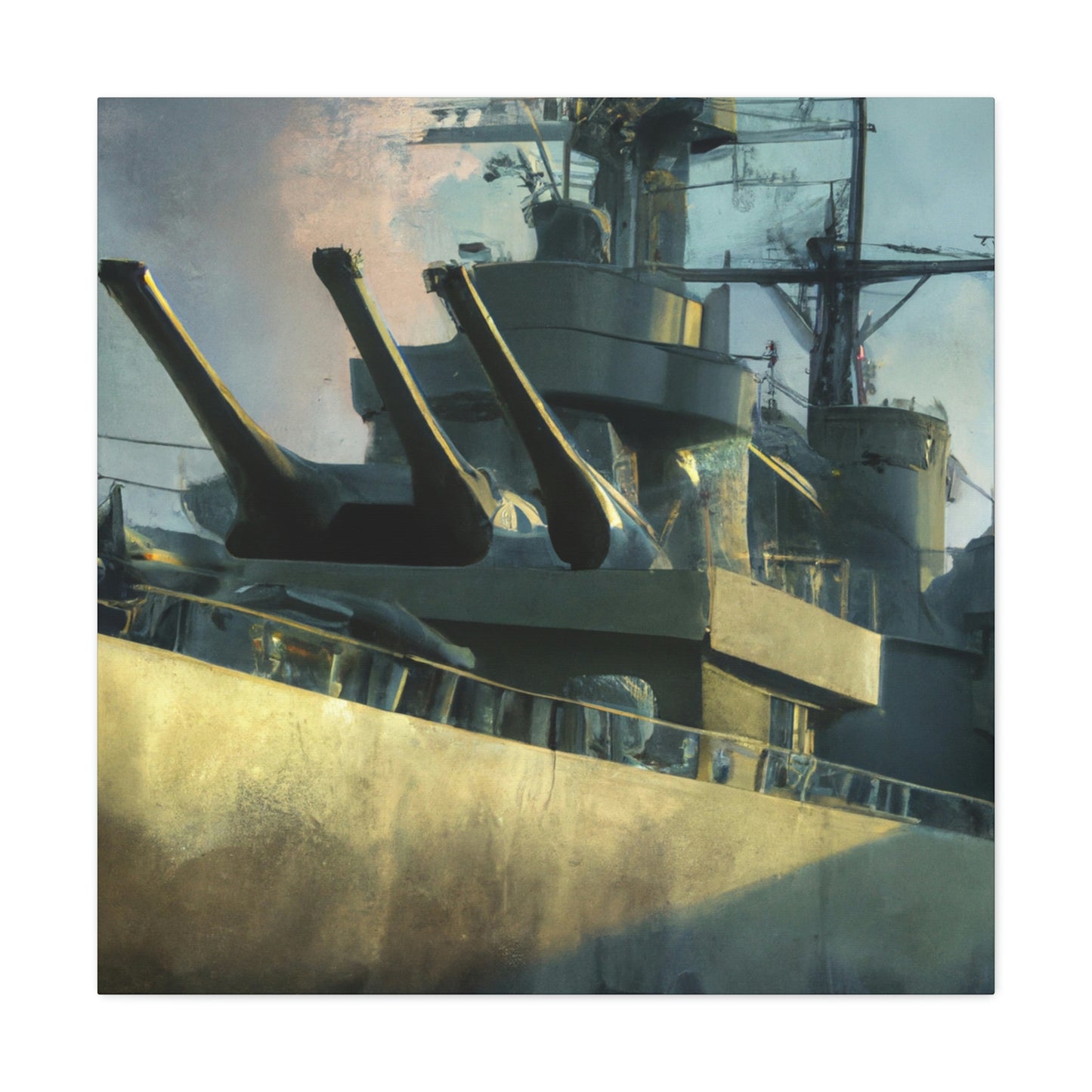 "Battleship in Fog" - Canvas