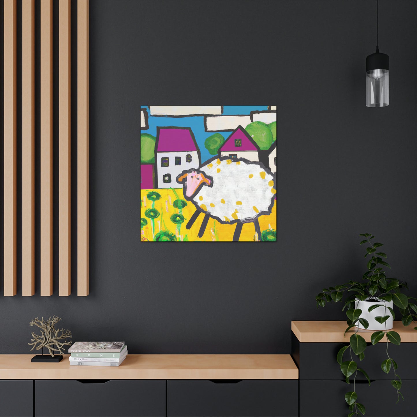 "Sheep in Splendid Hues" - Canvas