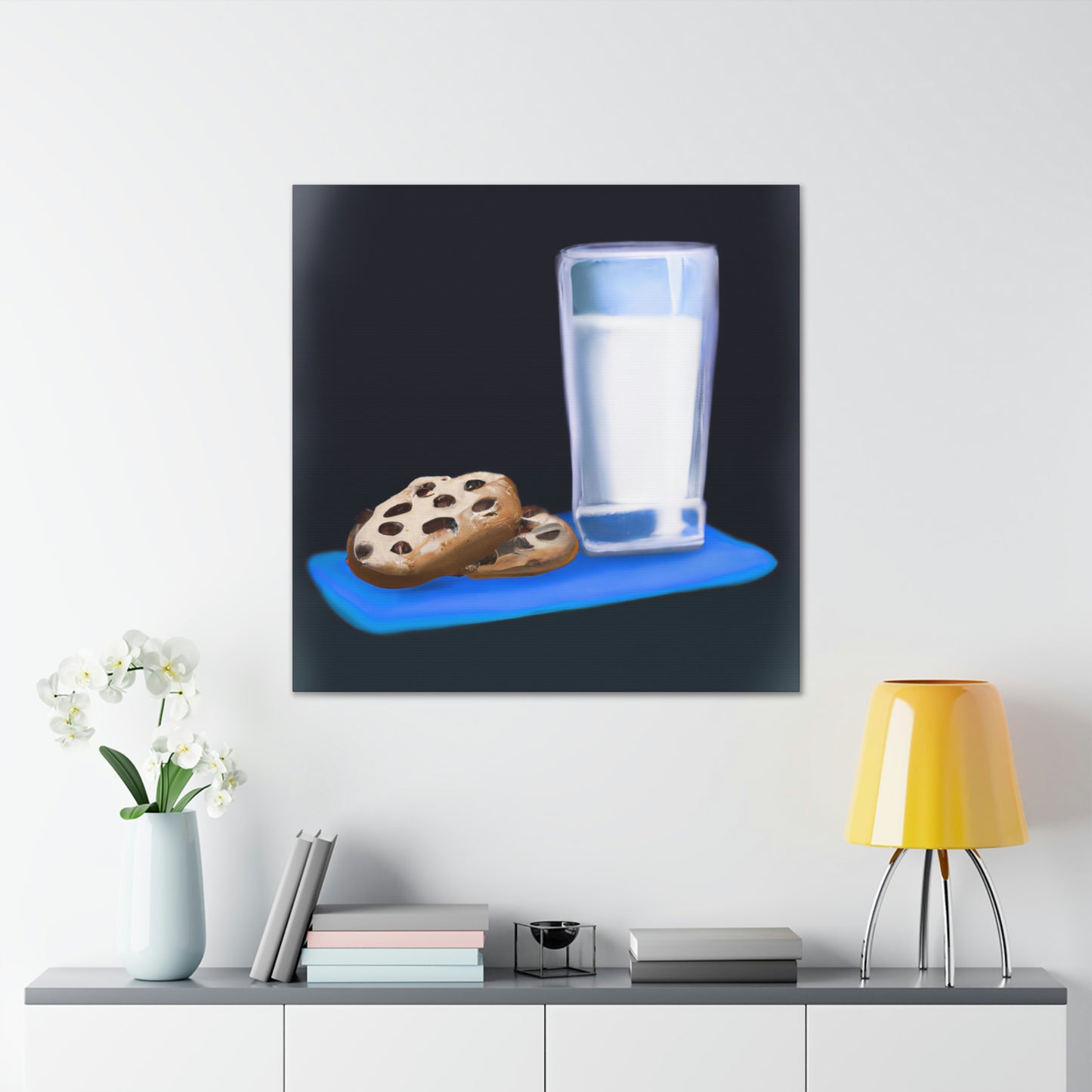 "Comforting Milk & Cookies" - Canvas