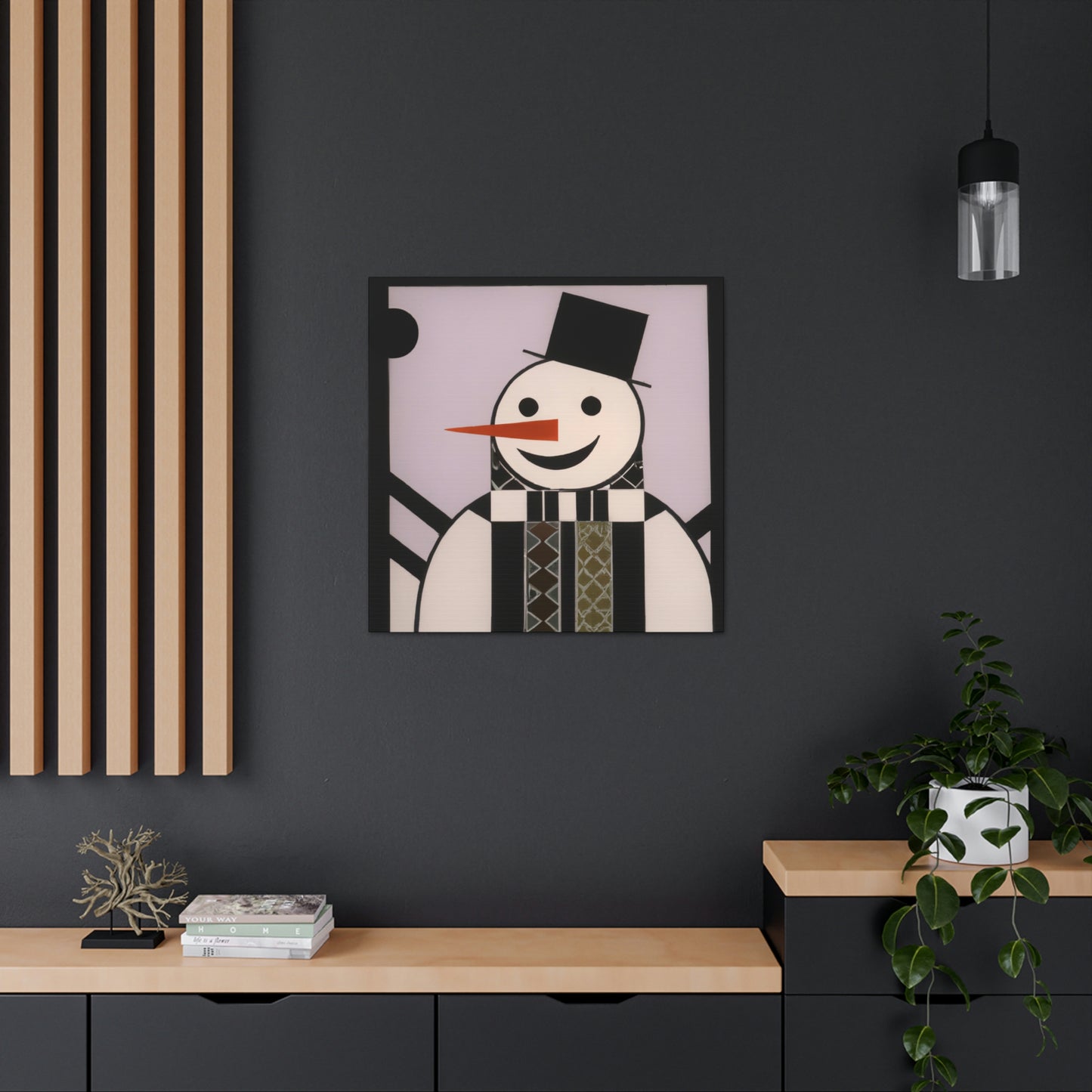 "Frosty Art Deco Snowman" - Canvas