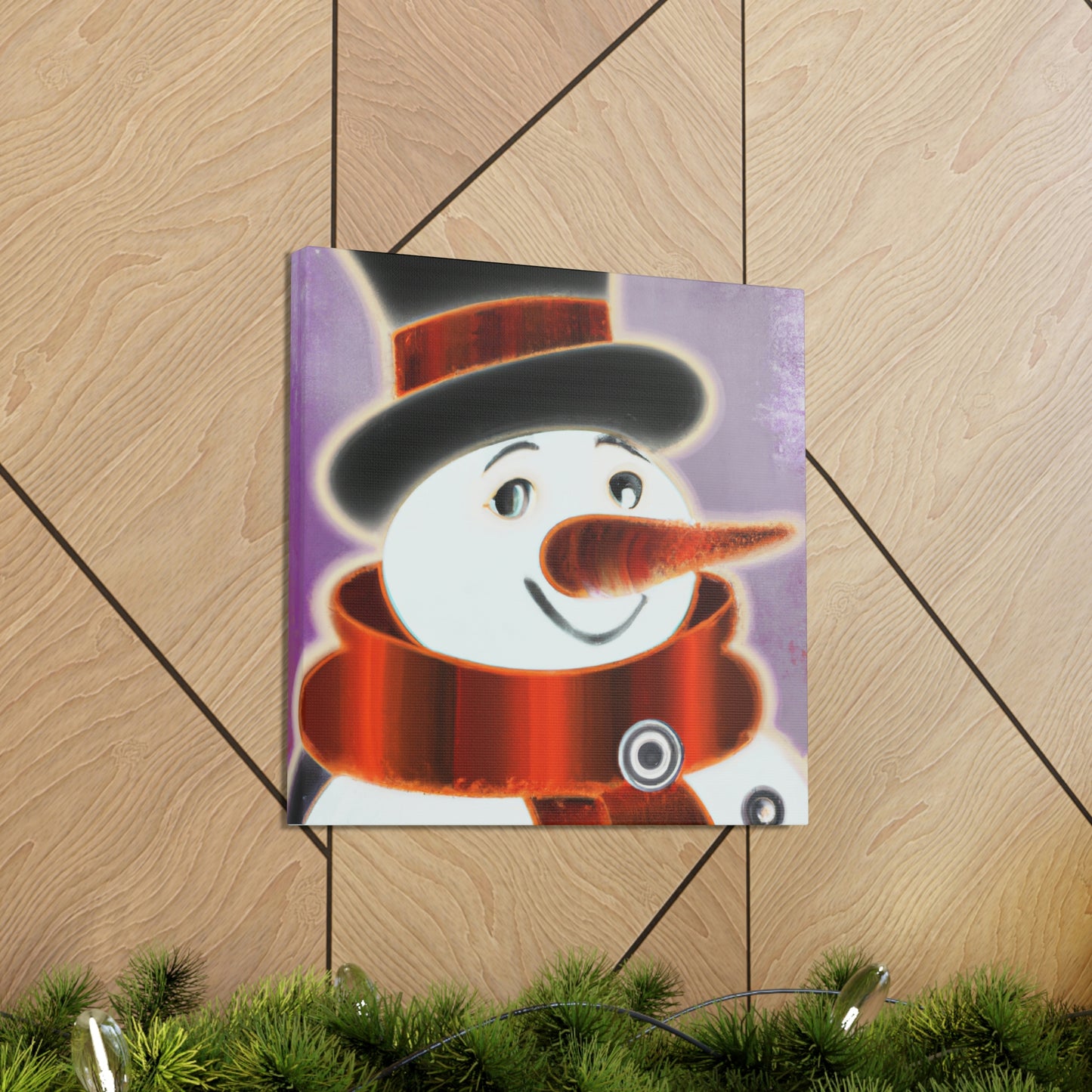 "Snowman's Art Deco Aura" - Canvas