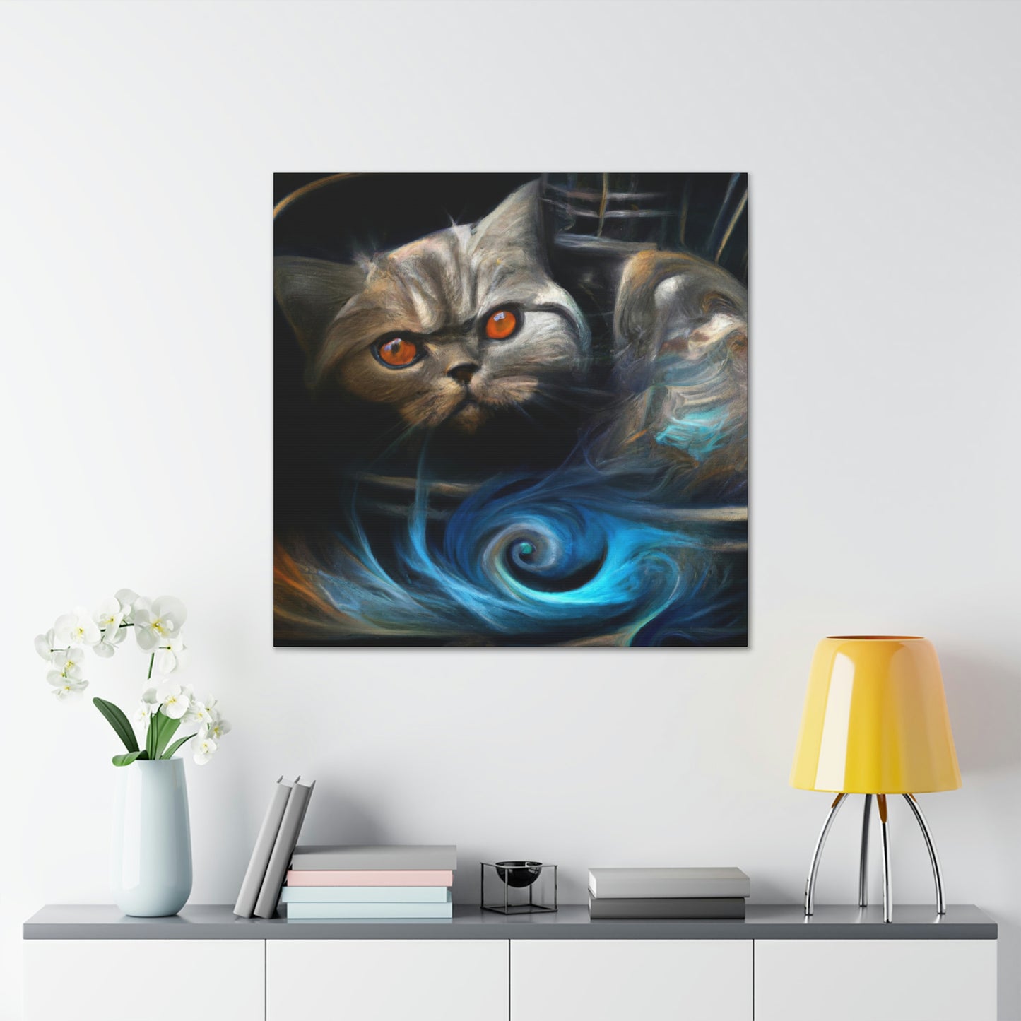 "Cat Purring Contentedly" - Canvas