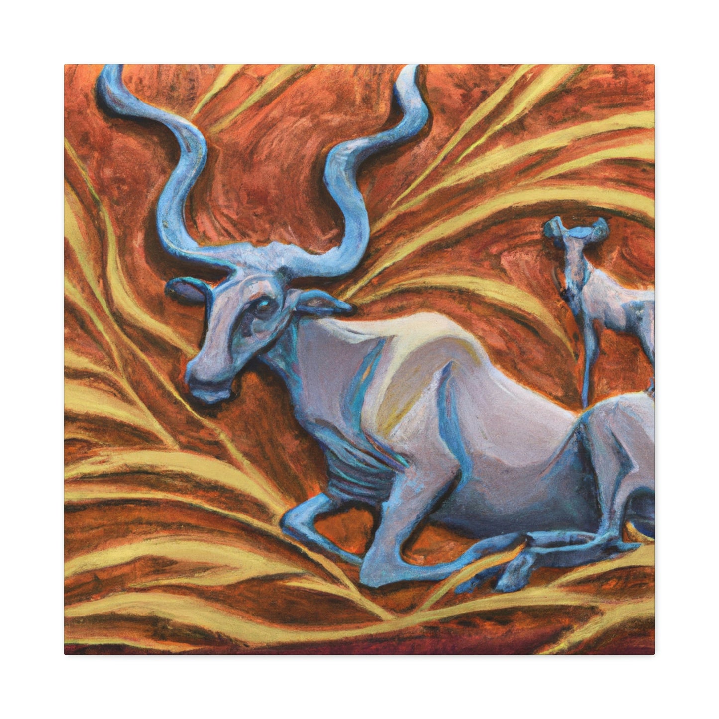 Wildebeest in Deco - Canvas