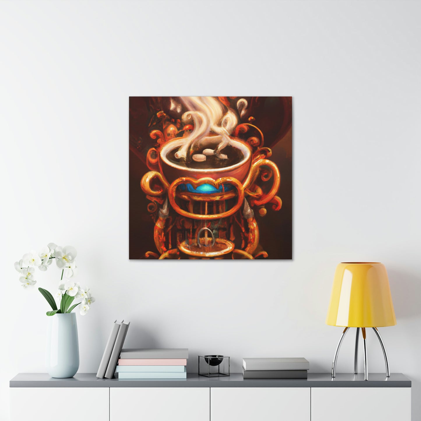 Coffee Cup Clockwork Impact - Canvas