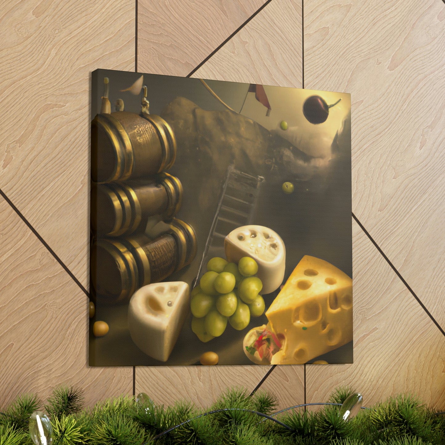 "Cheese Grapes Steampunk" - Canvas