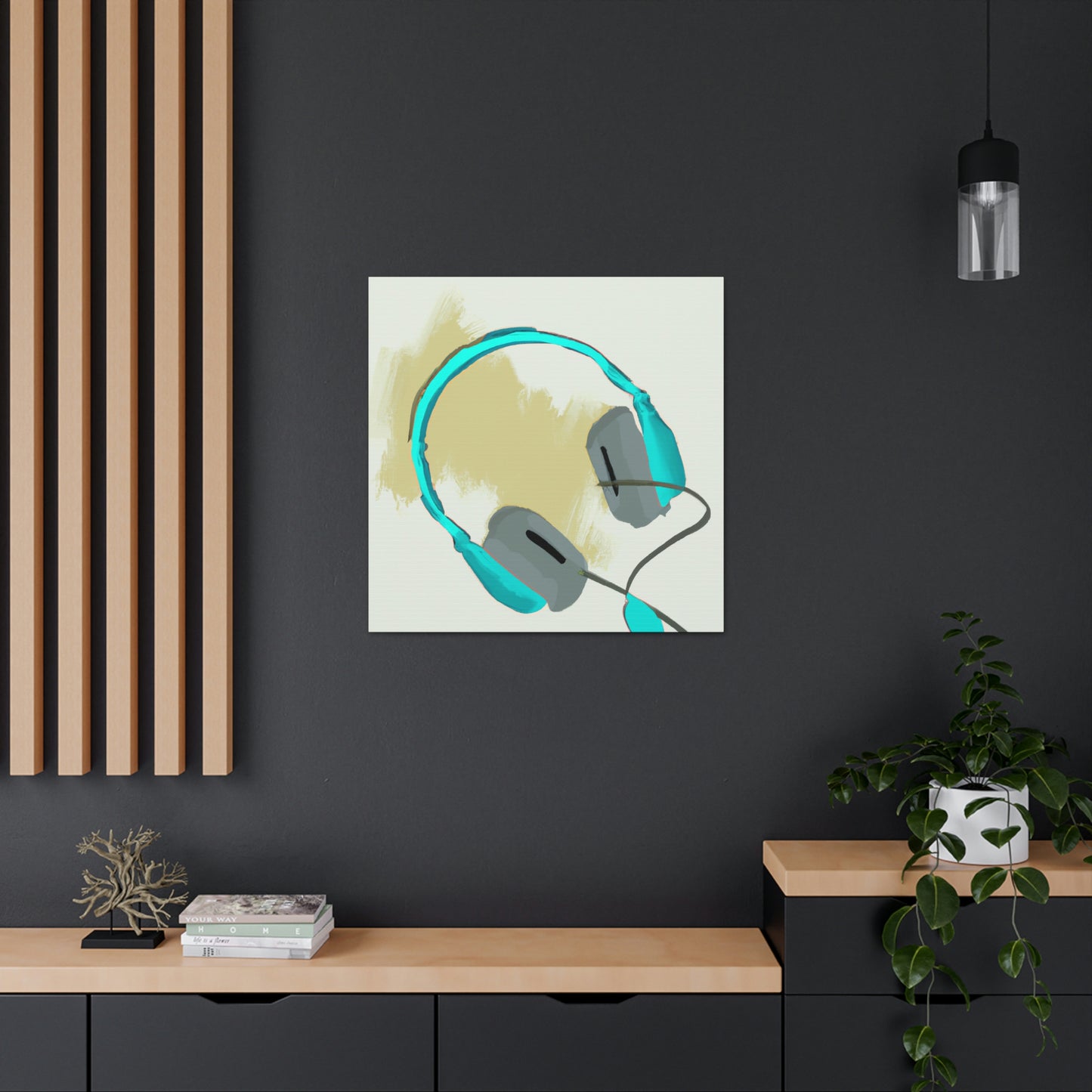 Headphones in Monochrome - Canvas