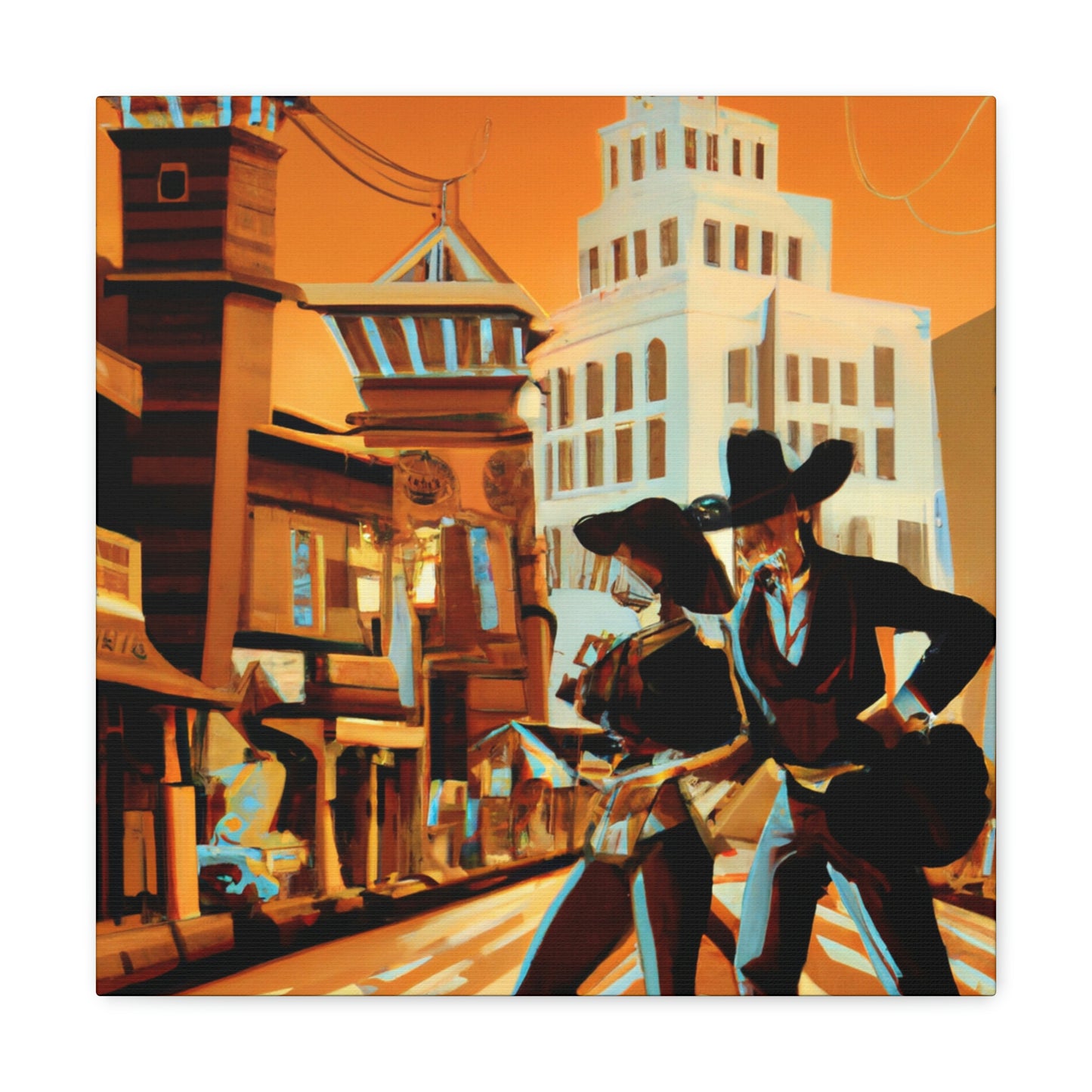 "Old West Glitz City" - Canvas