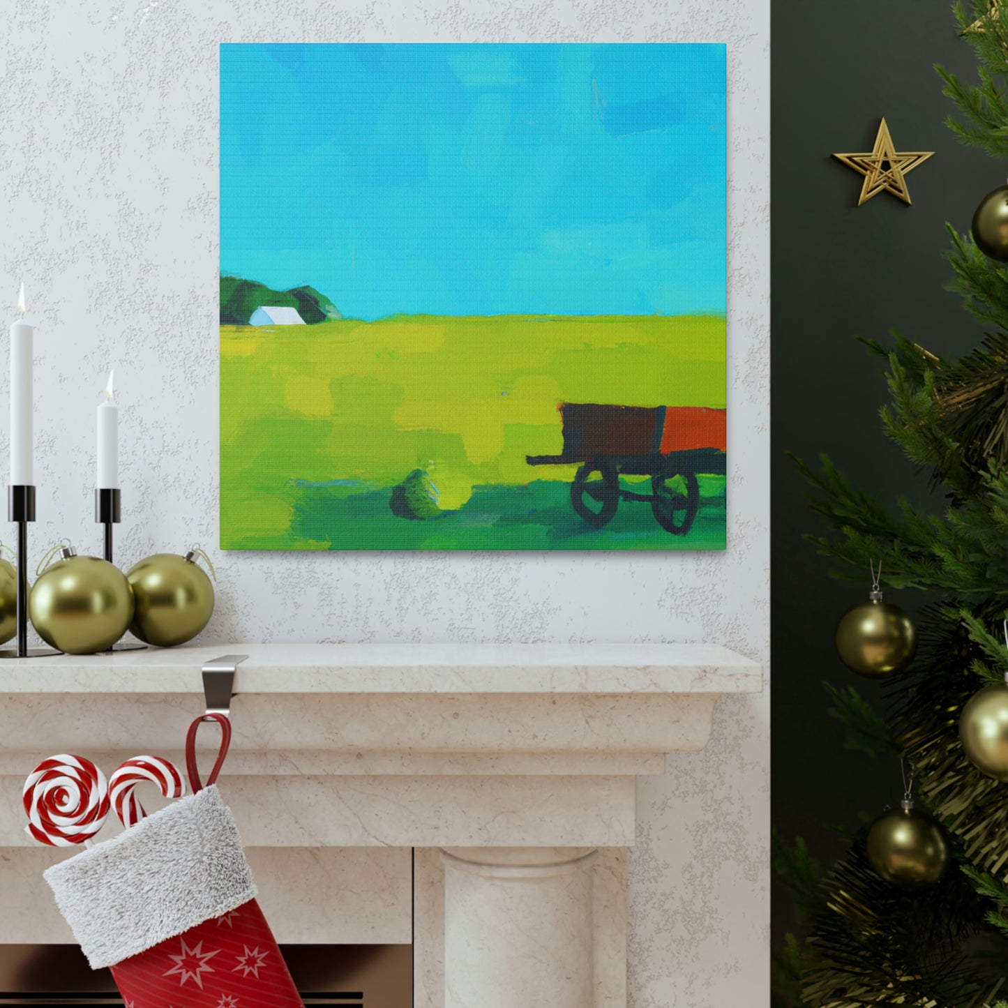 "Hay Wagon Minimalism" - Canvas