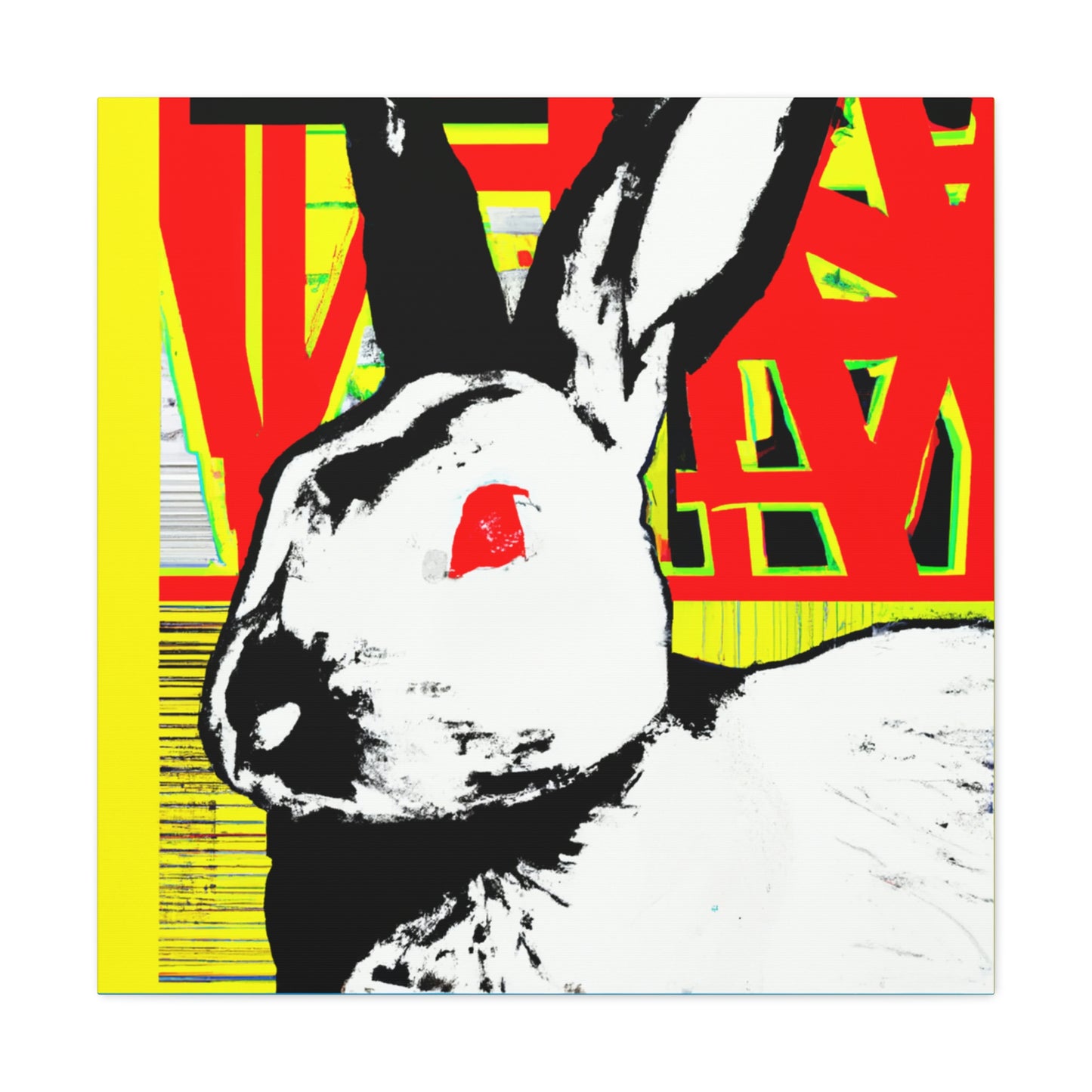 Rabbit in Moonlight Glow. - Canvas